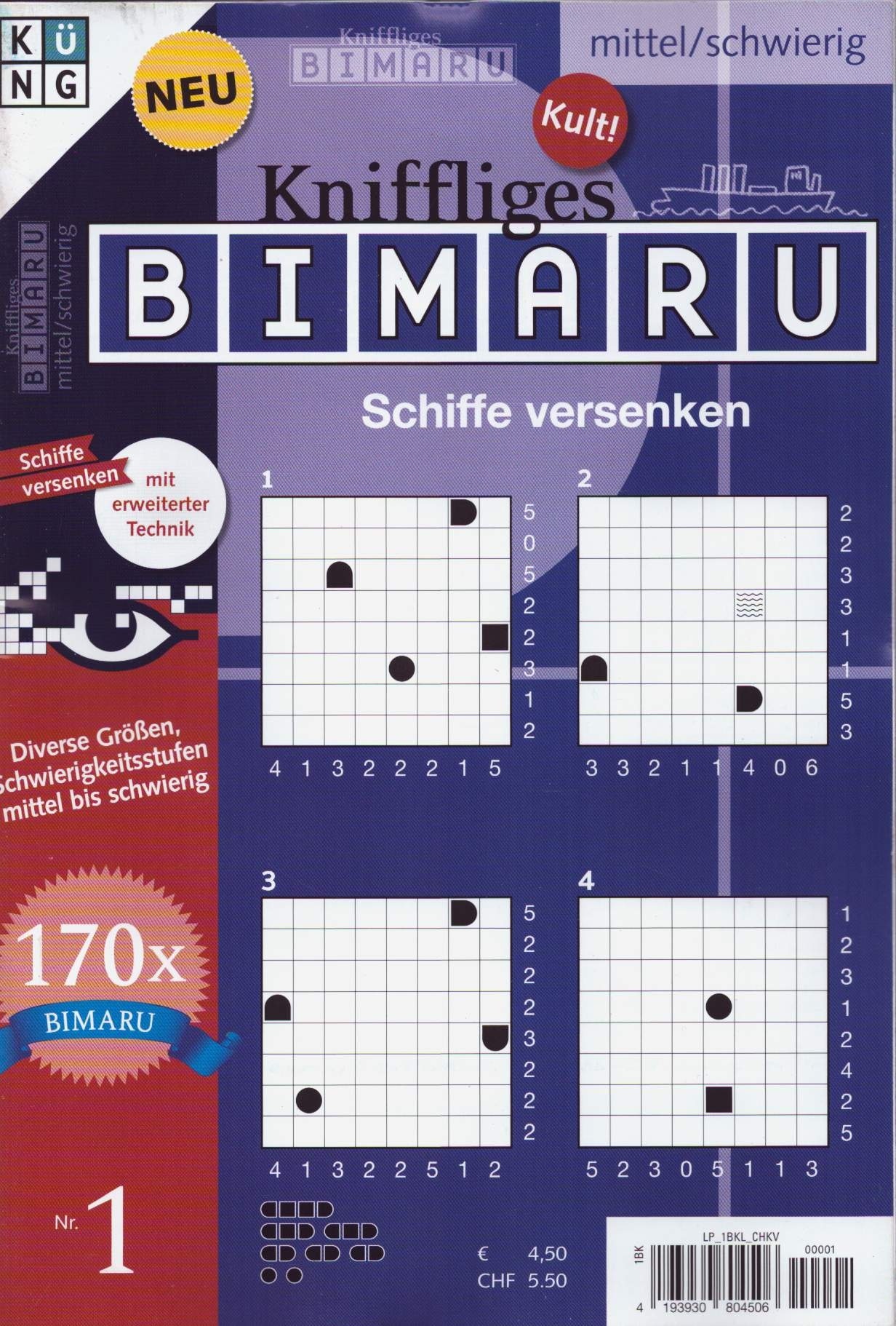 Kniffliges Bimaru 1/2026