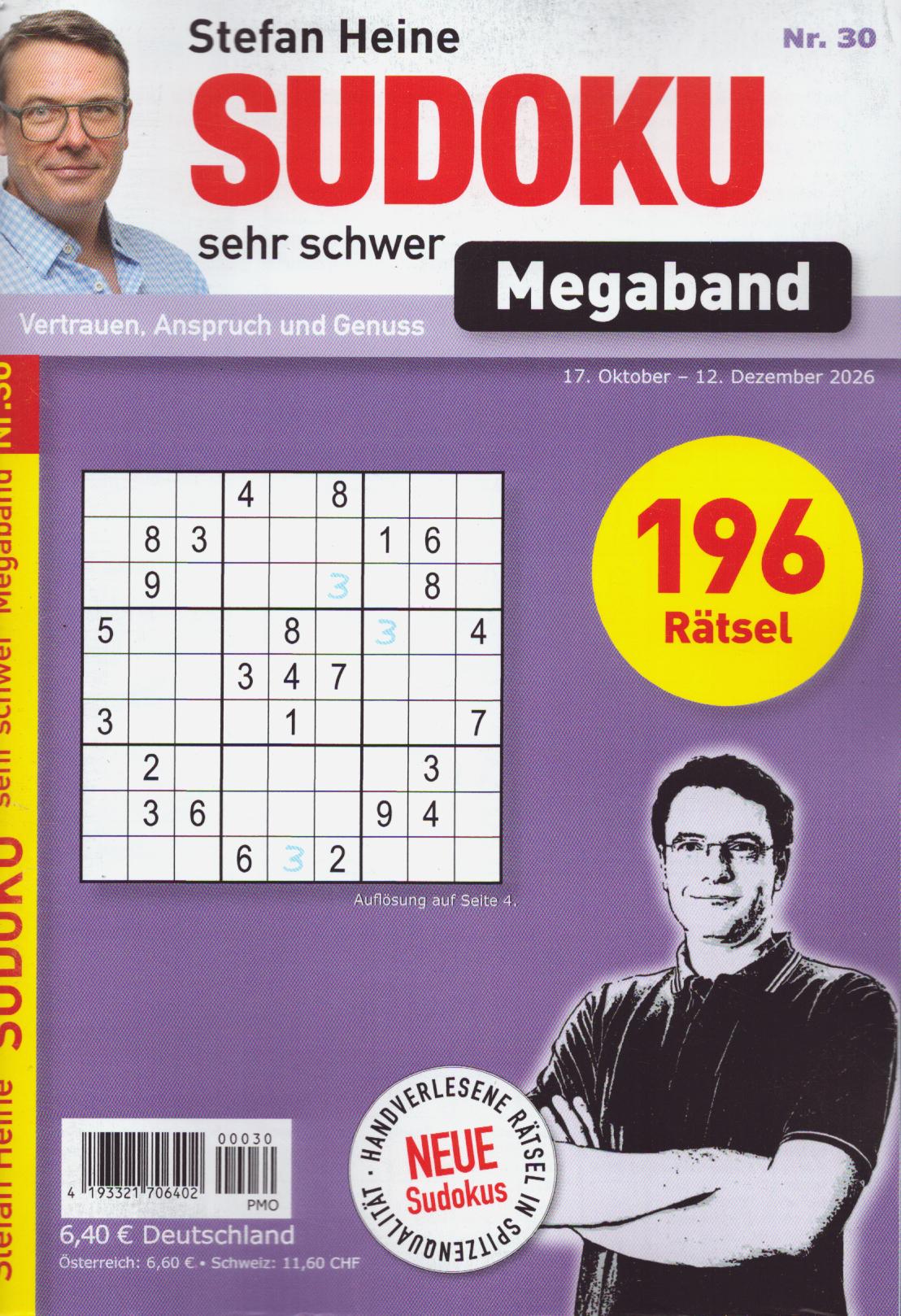 Sudoku sehr schwer MEGABAND 30/2026