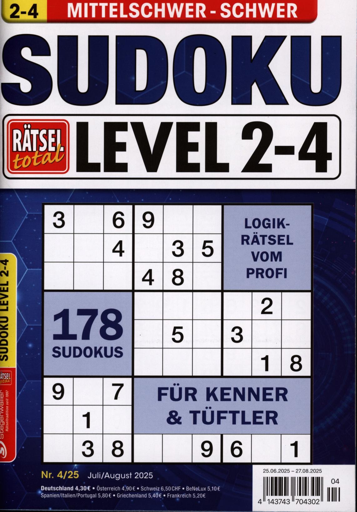 Rätsel total - Sudoku Level 2-4 4/2025
