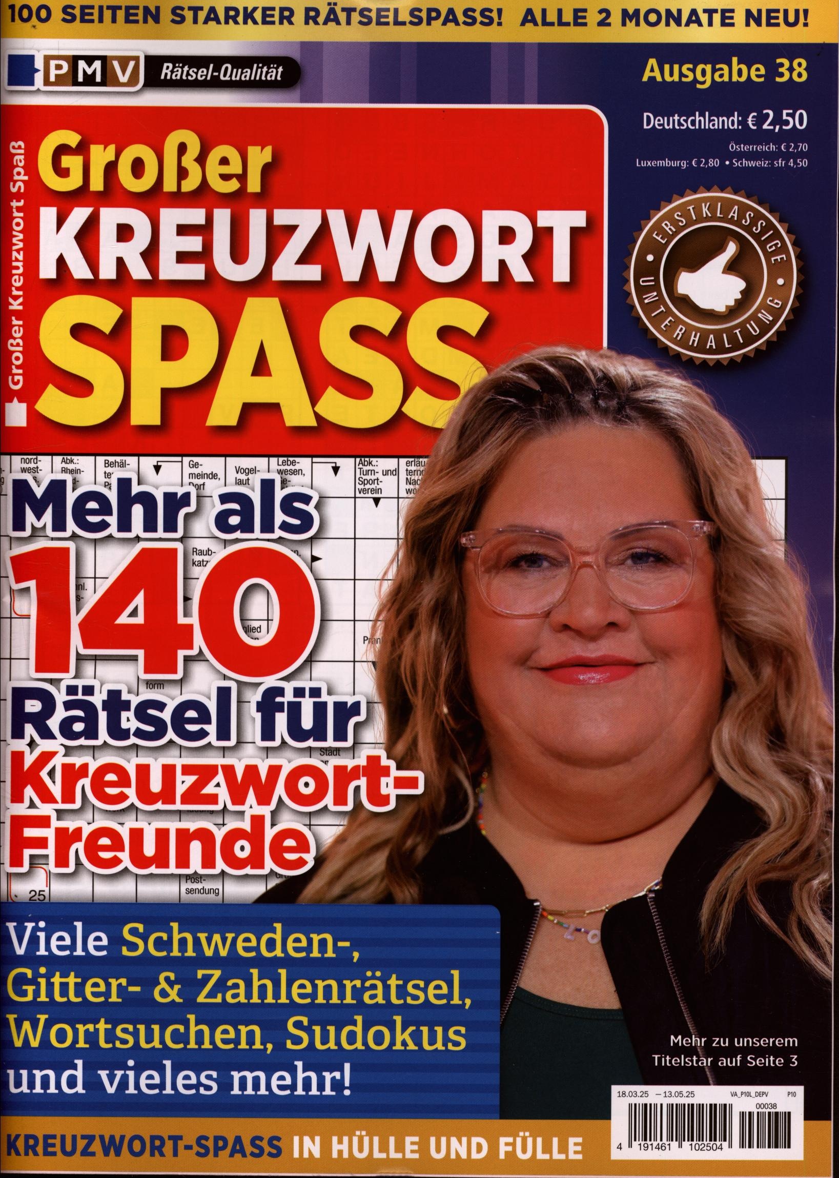 Großer Kreuzwort Spaß 38/2025