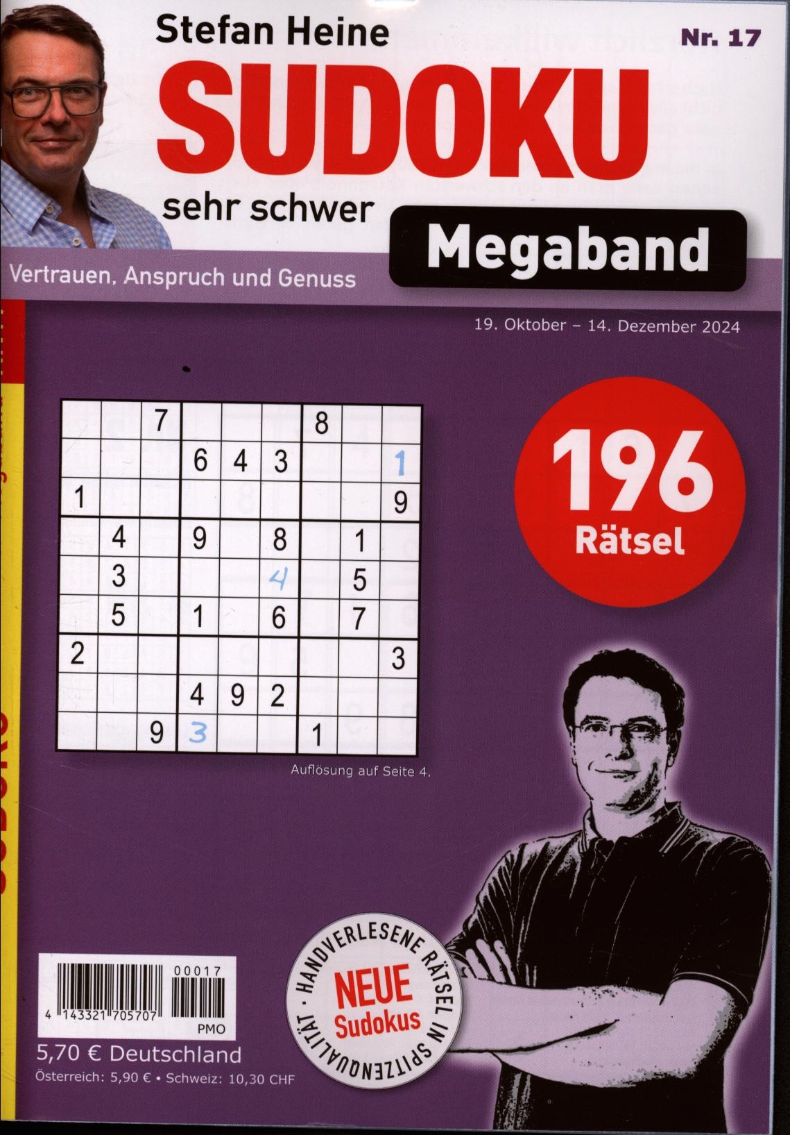 Sudoku sehr schwer MEGABAND 17/2024