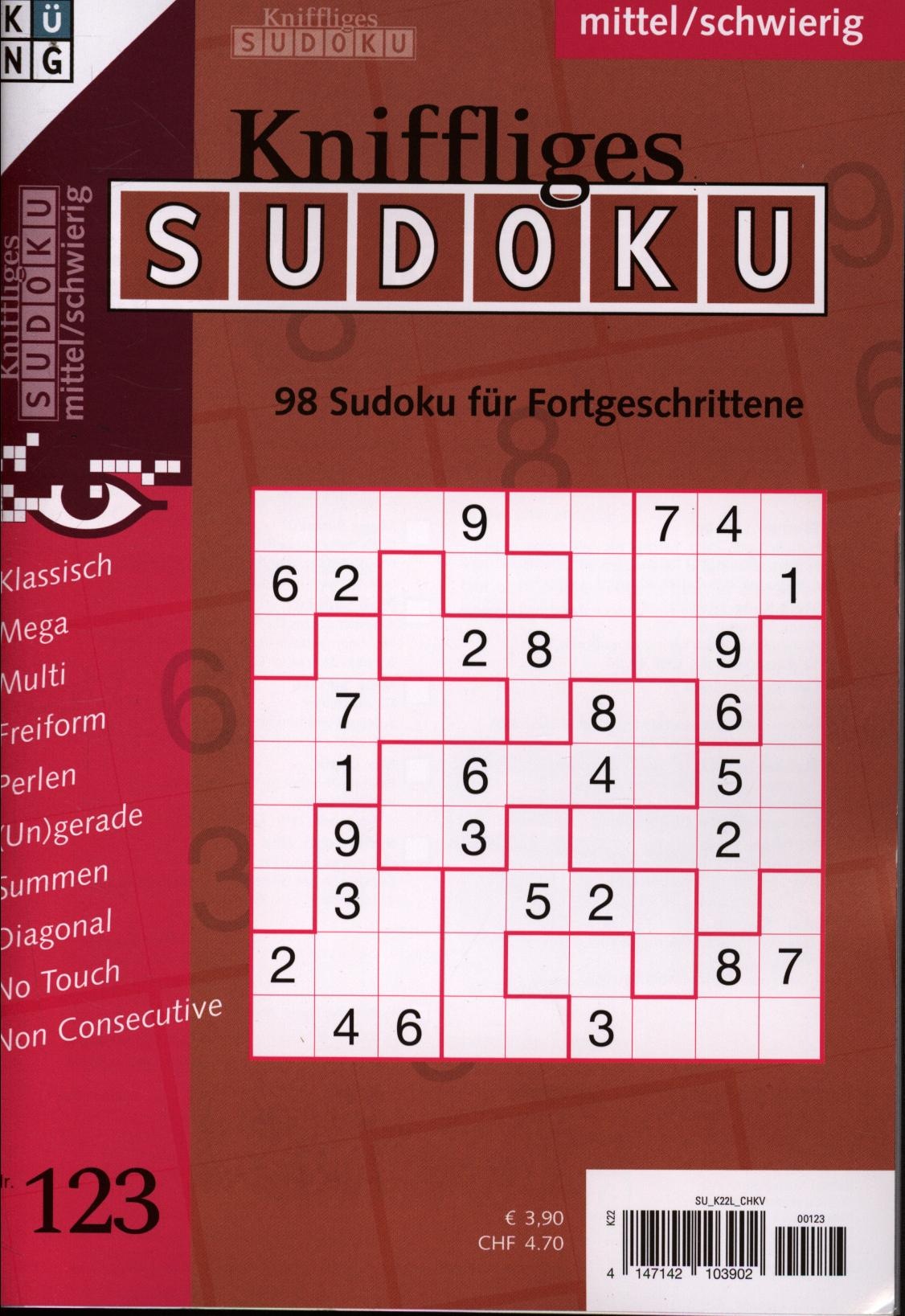 Kniffliges Sudoku 123/2025