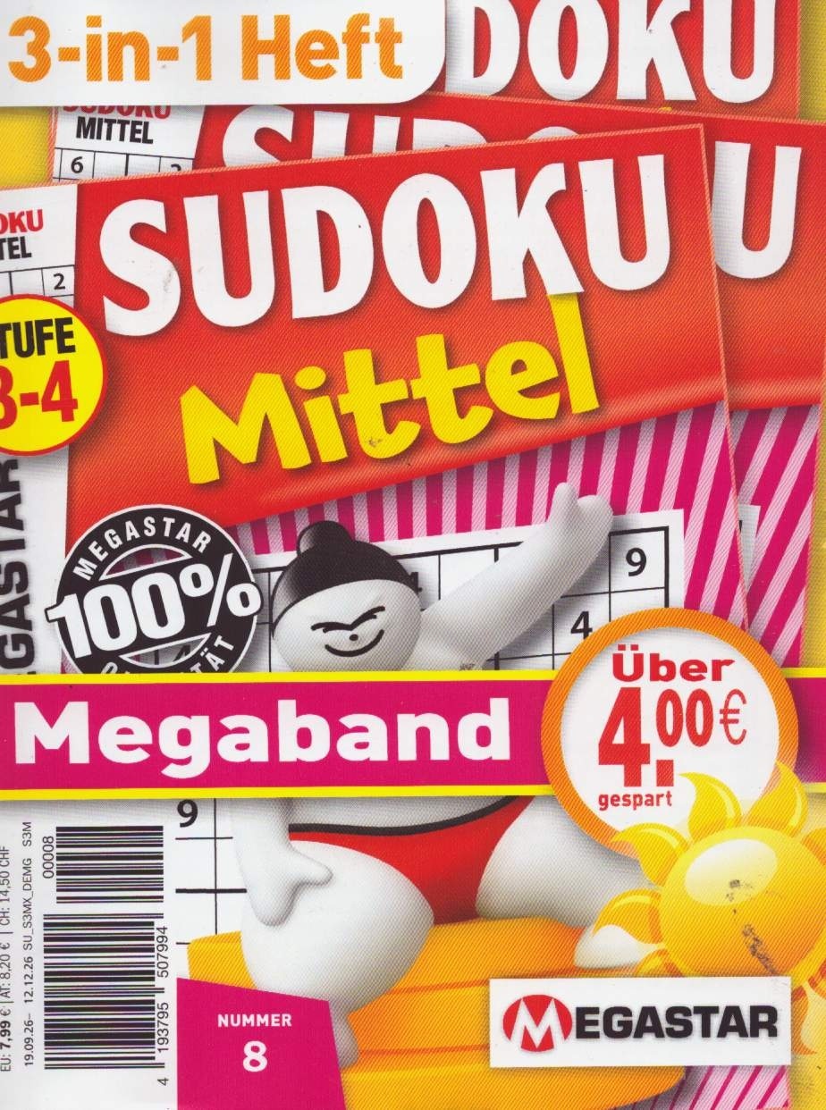 Sudoku Mittel Megaband 3in1 8/2026