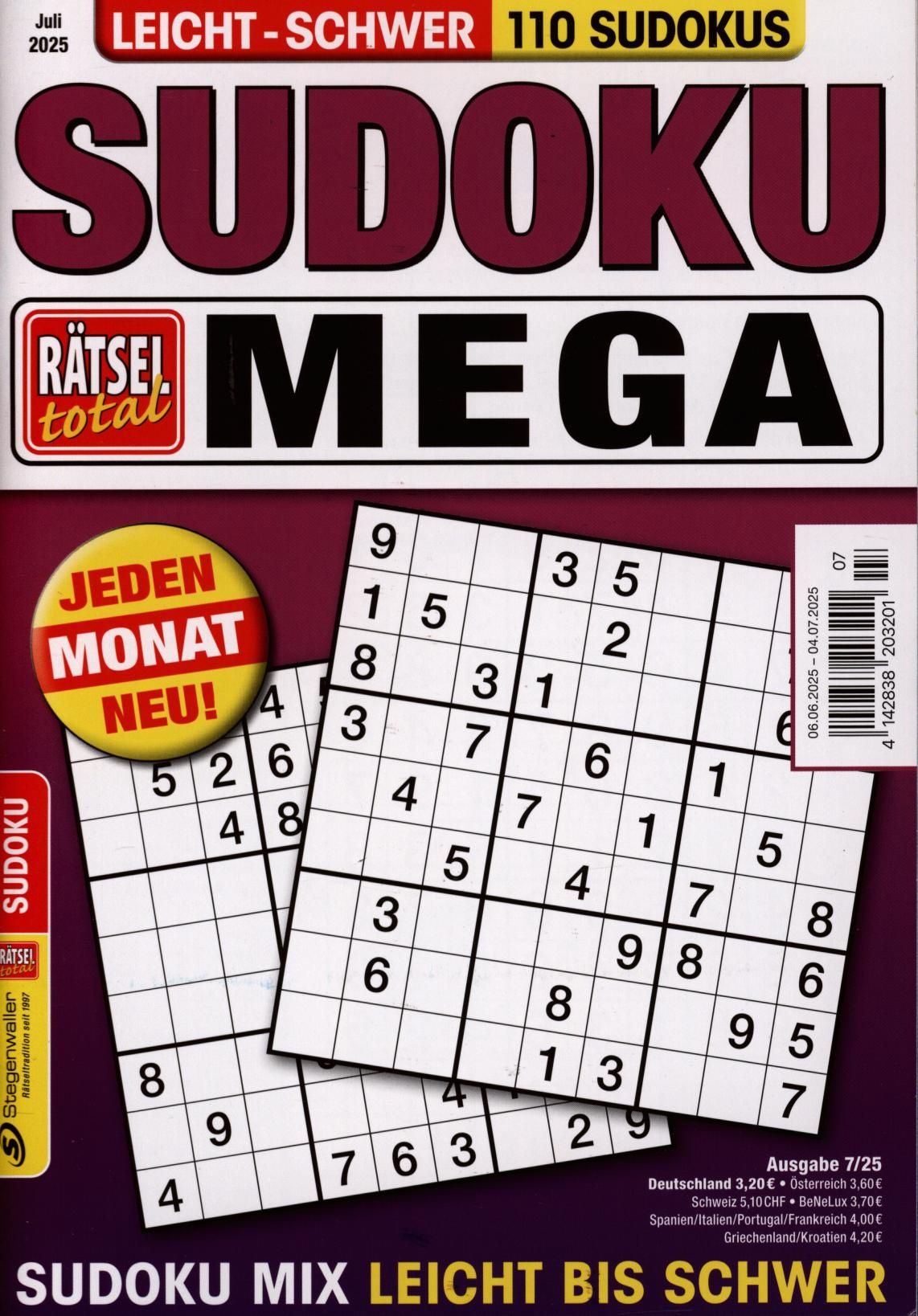 Rätsel total Mega Sudoku 7/2025