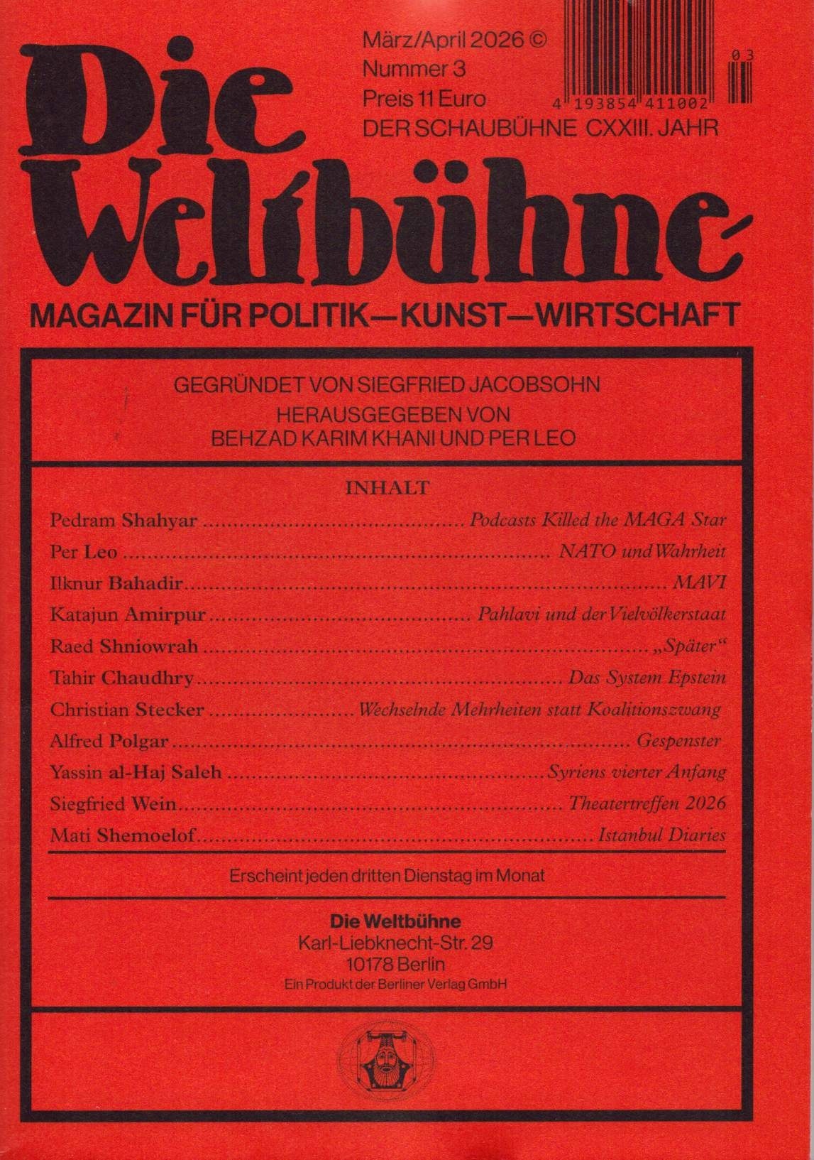 DIE WELTBÜHNE 3/2026
