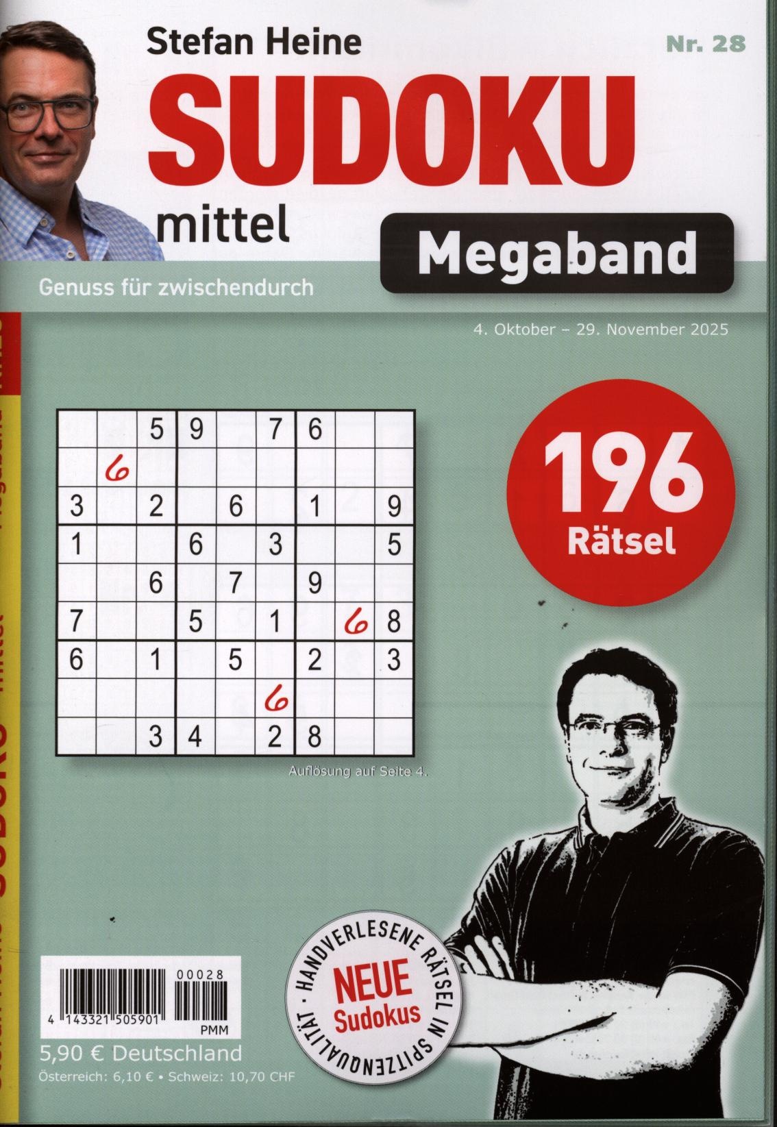 Sudoku mittel MEGABAND 28/2025