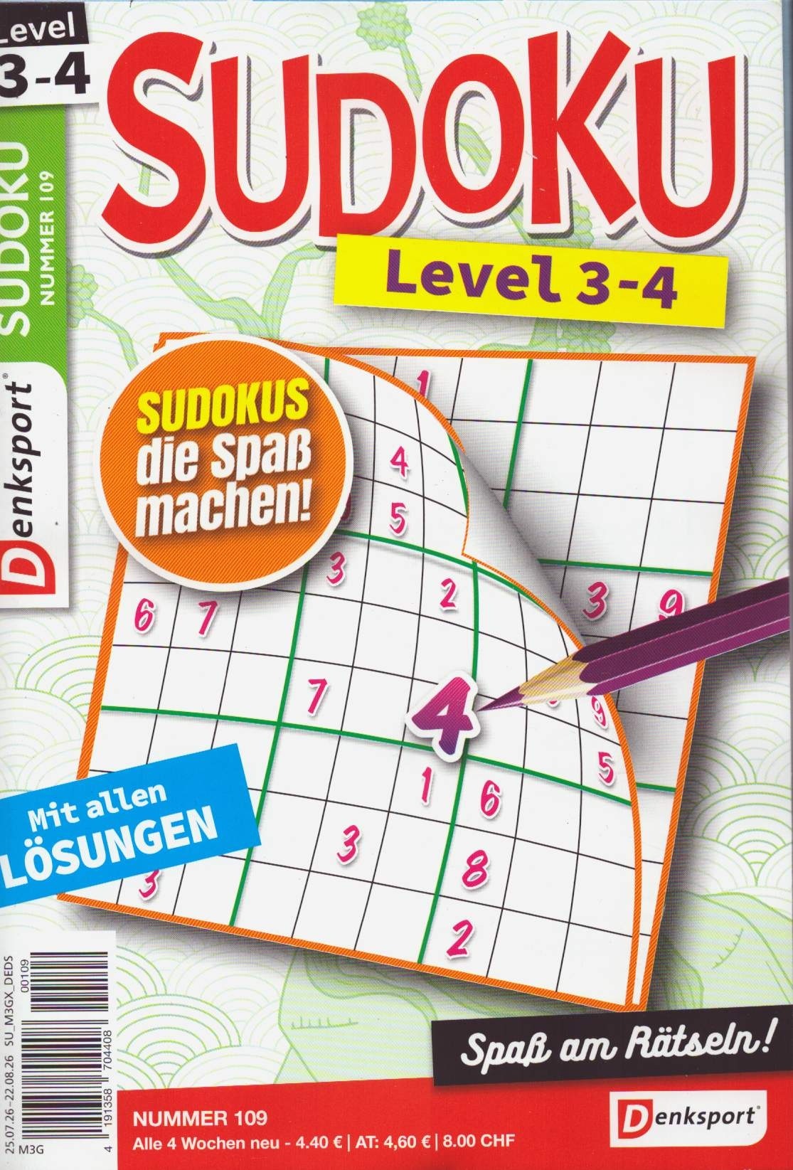 Denksport Sudoku Level 3-4 109/2026