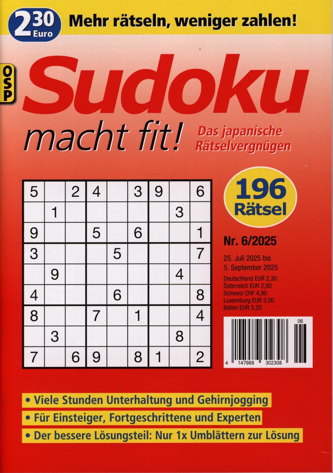 SUDOKU MACHT FIT! 6/2025