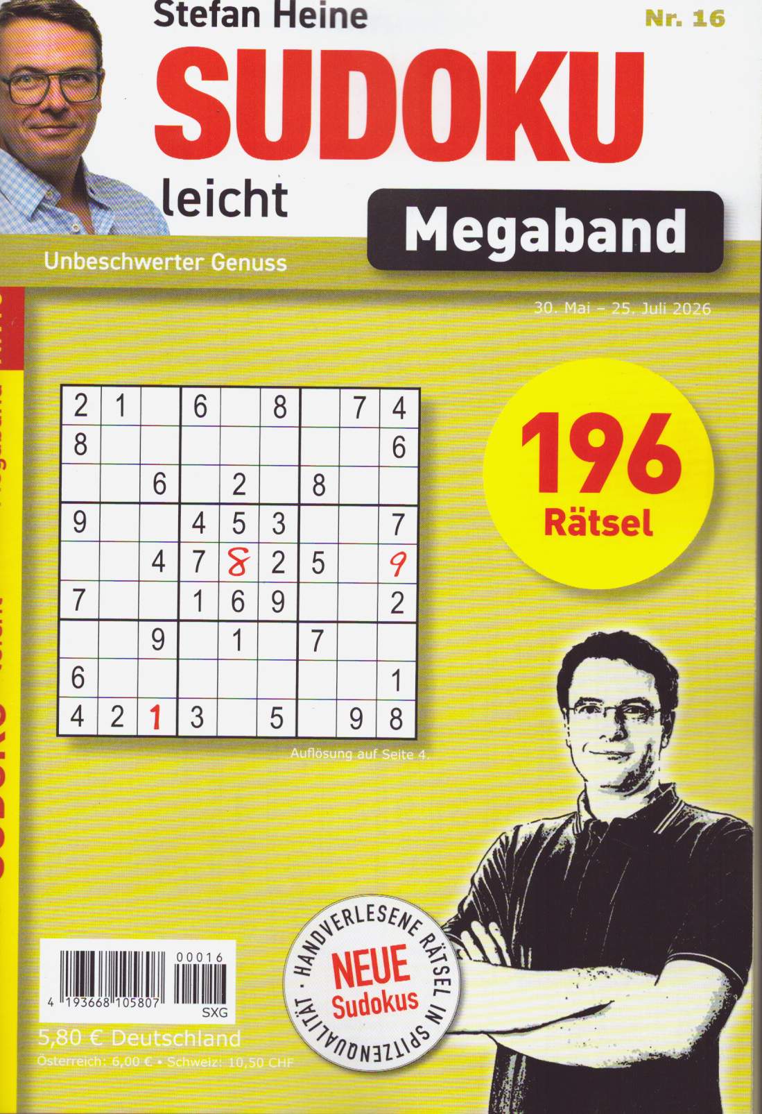 Sudoku leicht Megaband 16/2026