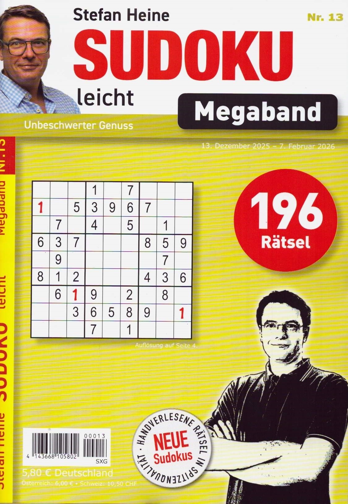 Sudoku leicht Megaband 13/2026
