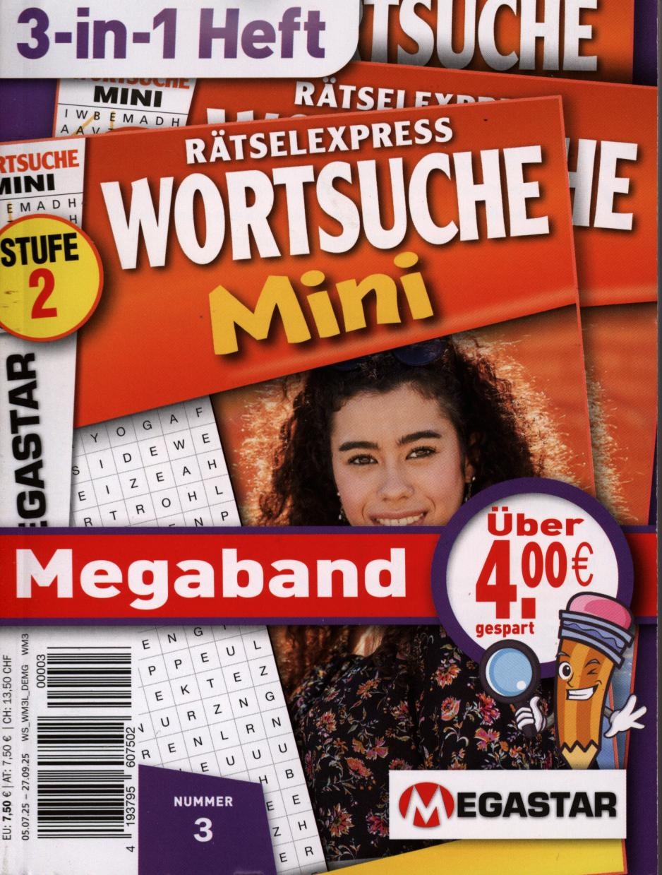 Rätselexpress Wortsuche Mini Megaband 3in1 3/2025