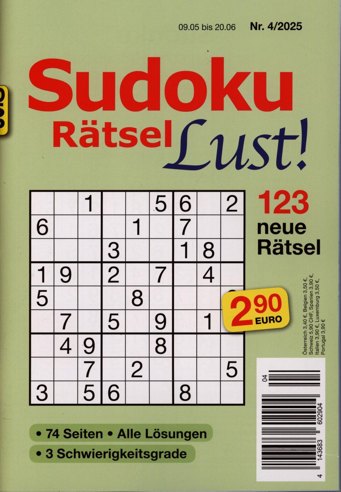 Sudoku Rätsel Lust 4/2025