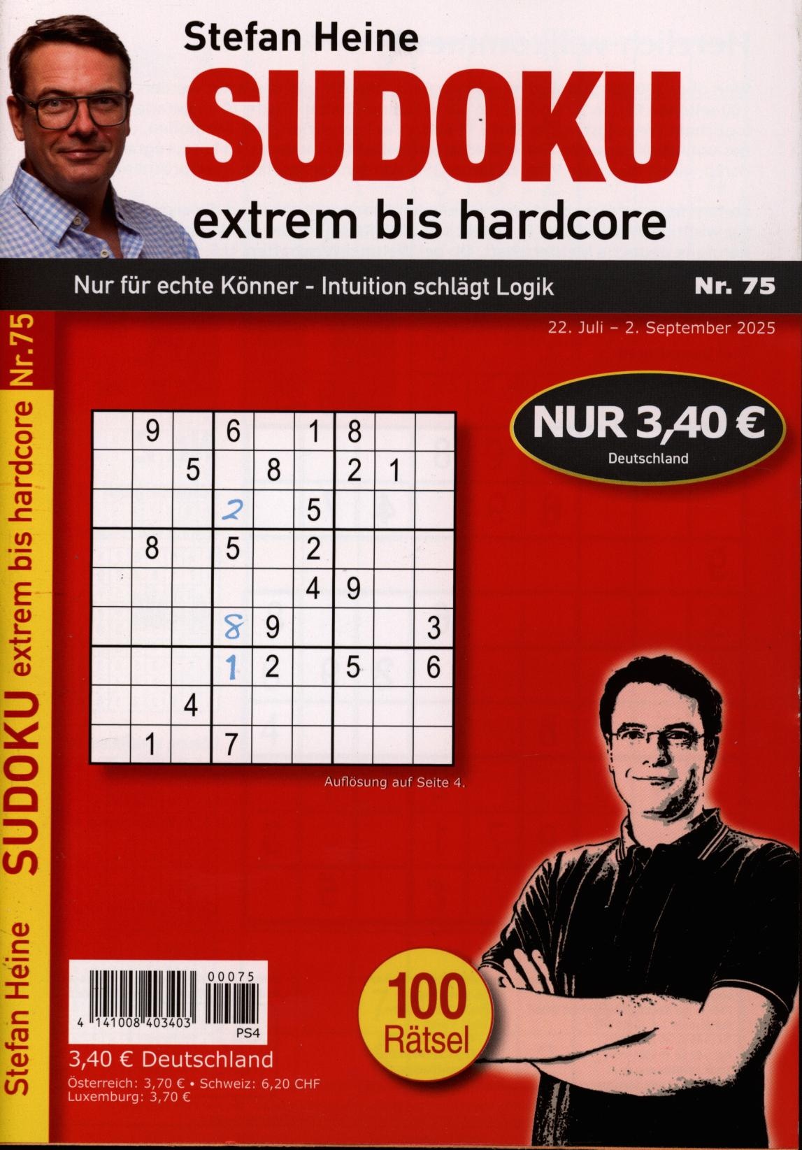 Sudoku extrem bis hardcore 75/2025