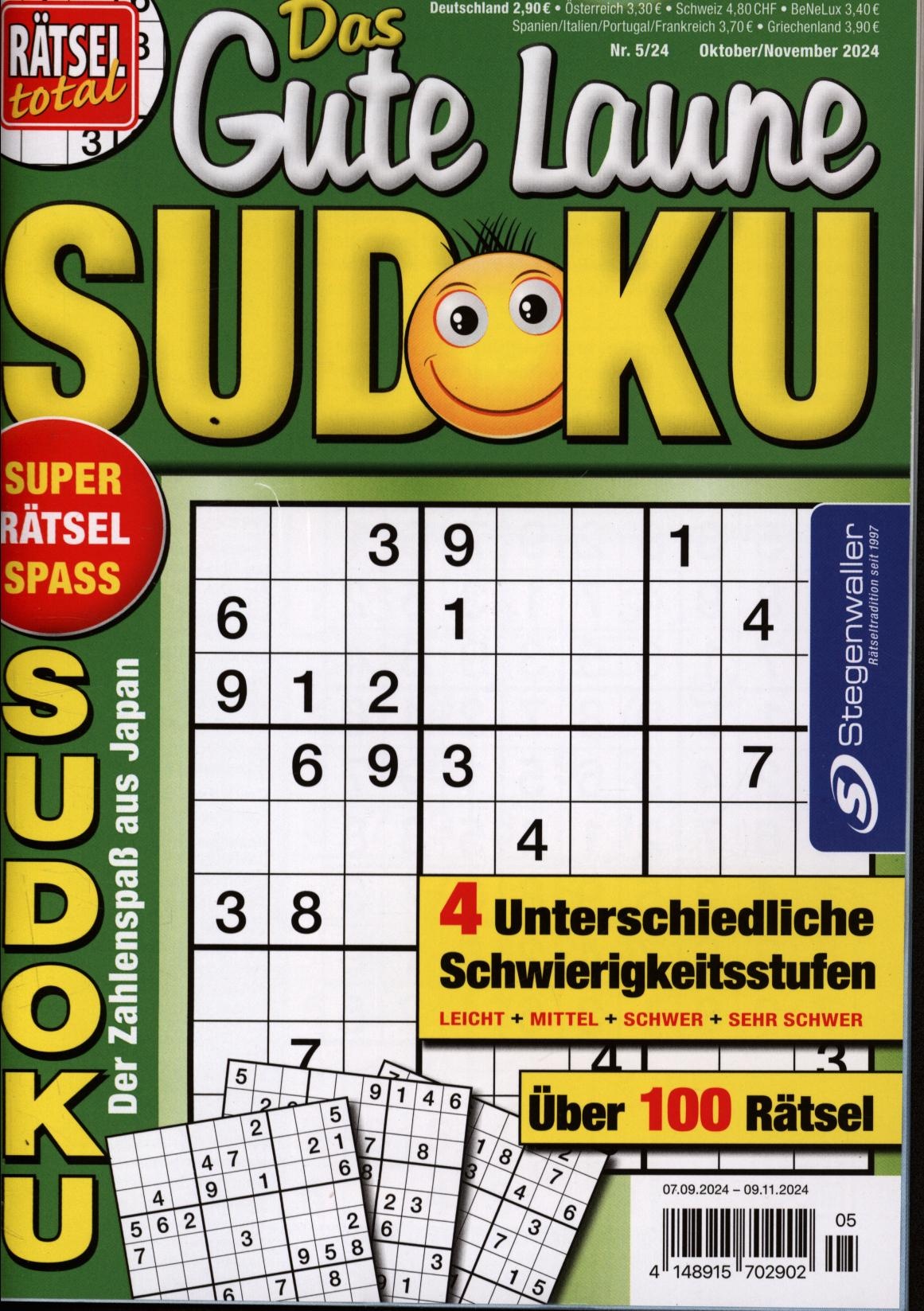 Rätsel total Das Gute Laune Sudoku 5/2024