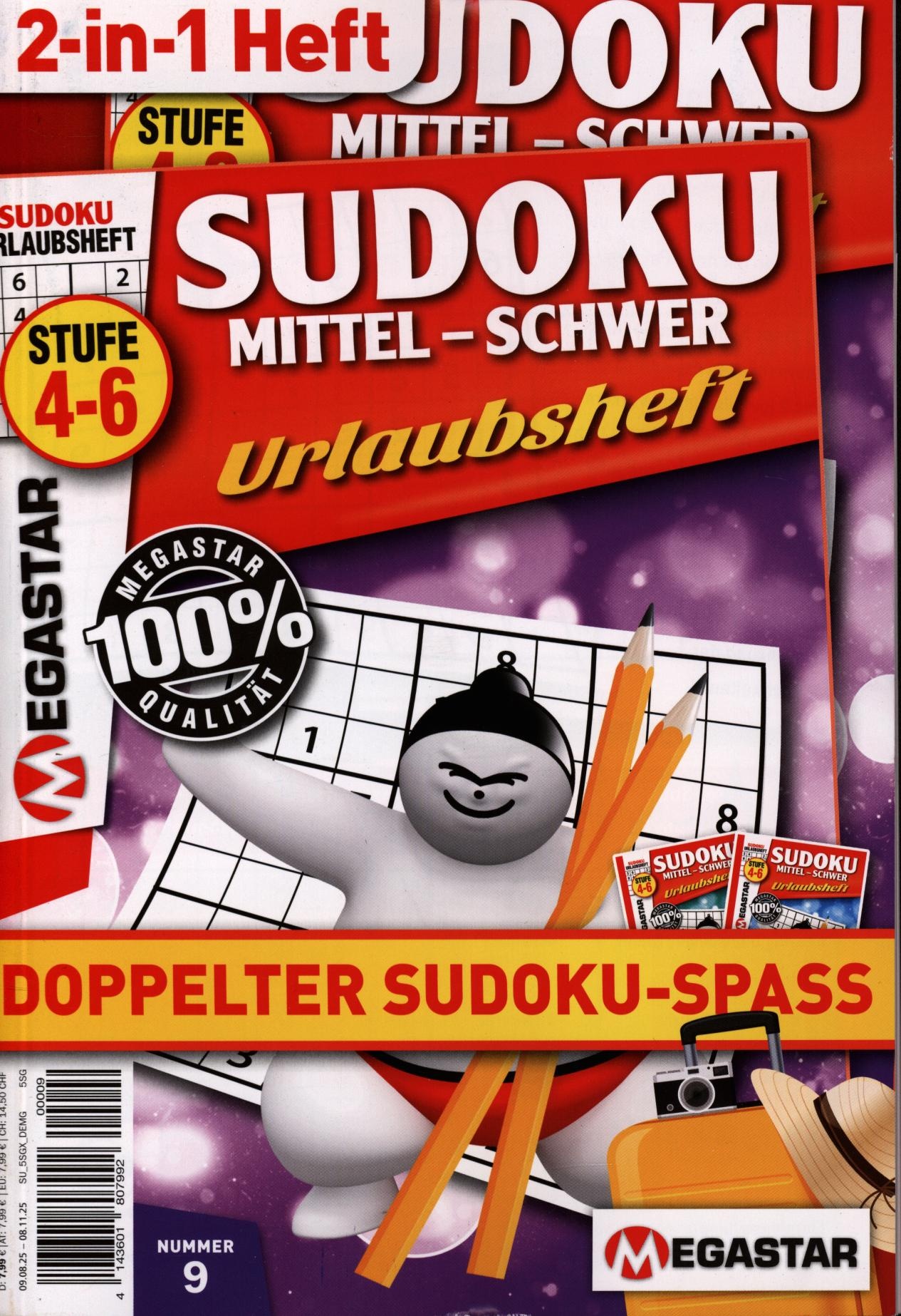 Sudoku mittel bis schwer Urlau 9/2025
