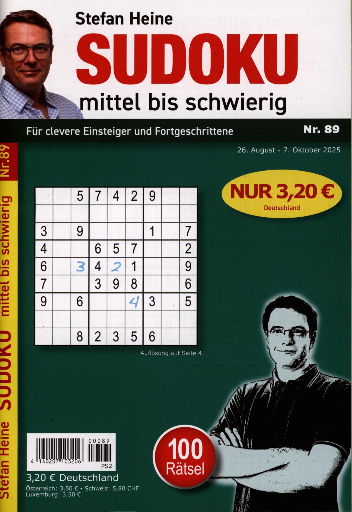 Sudoku mittel bis schwierig 89/2025