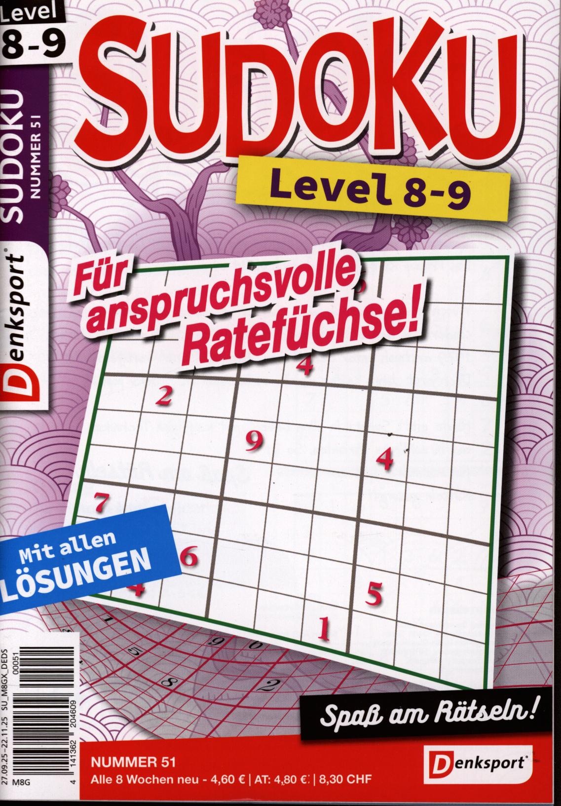 Denksport Sudoku Level 8-9 51/2025