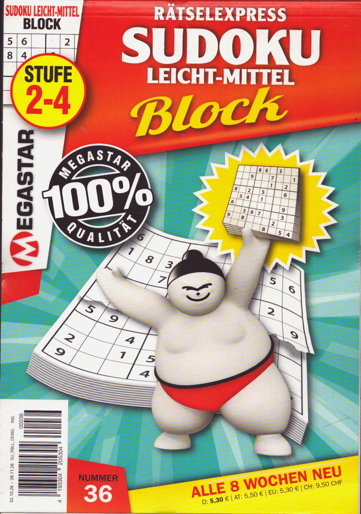 Sudoku Block leicht-mitt. 36/2026