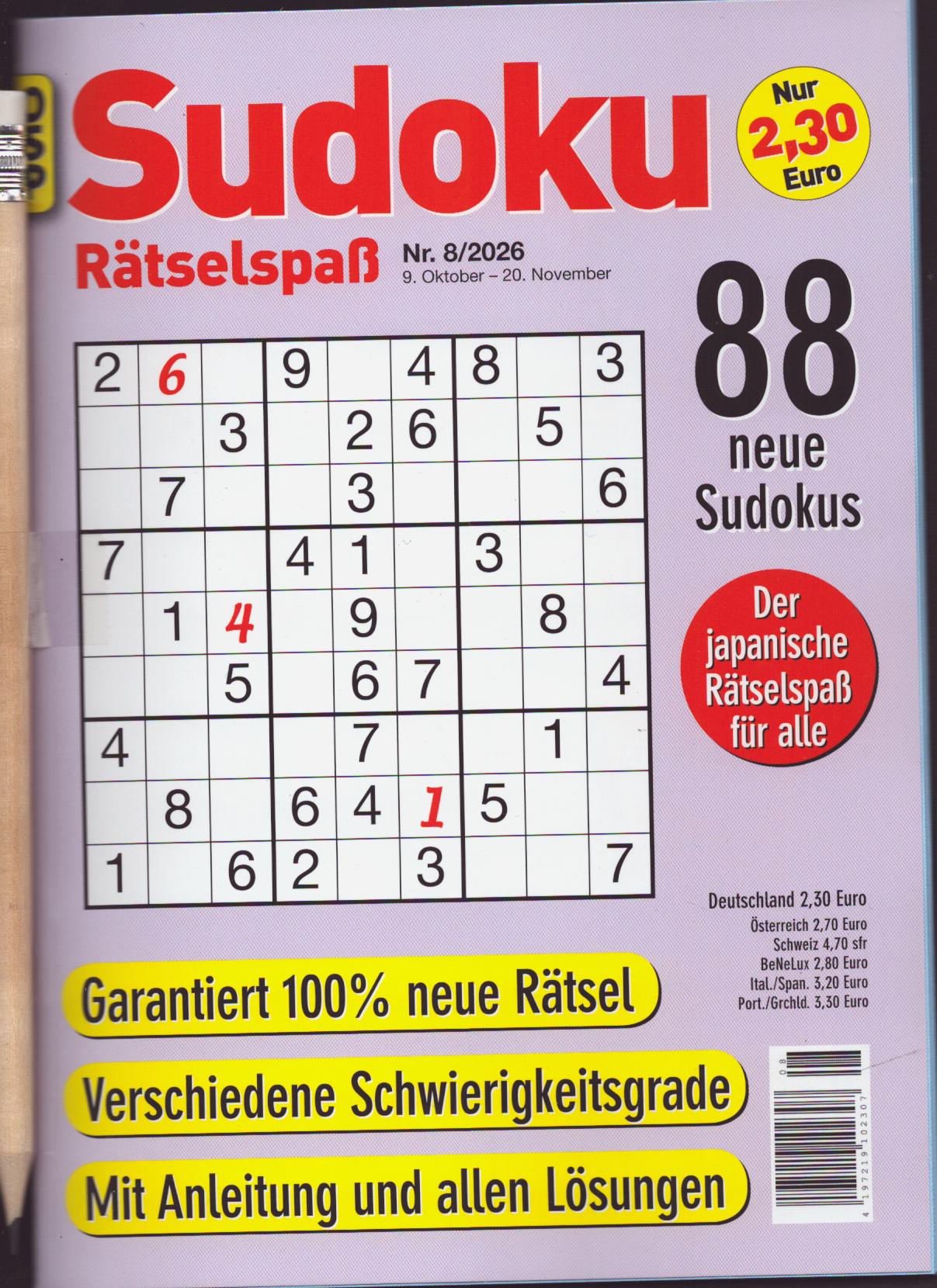 SUDOKU RÄTSELSPASS 8/2026