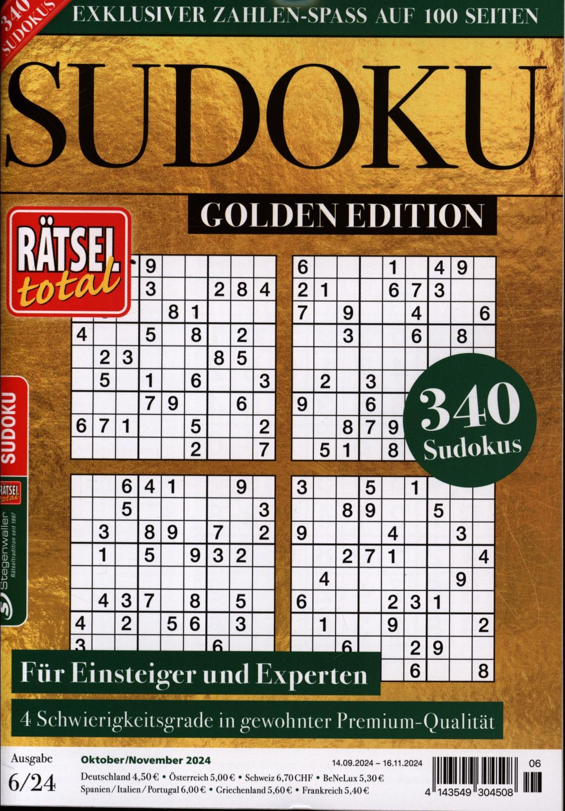 Rätsel total – Sudoku Edition Gold 6/2024