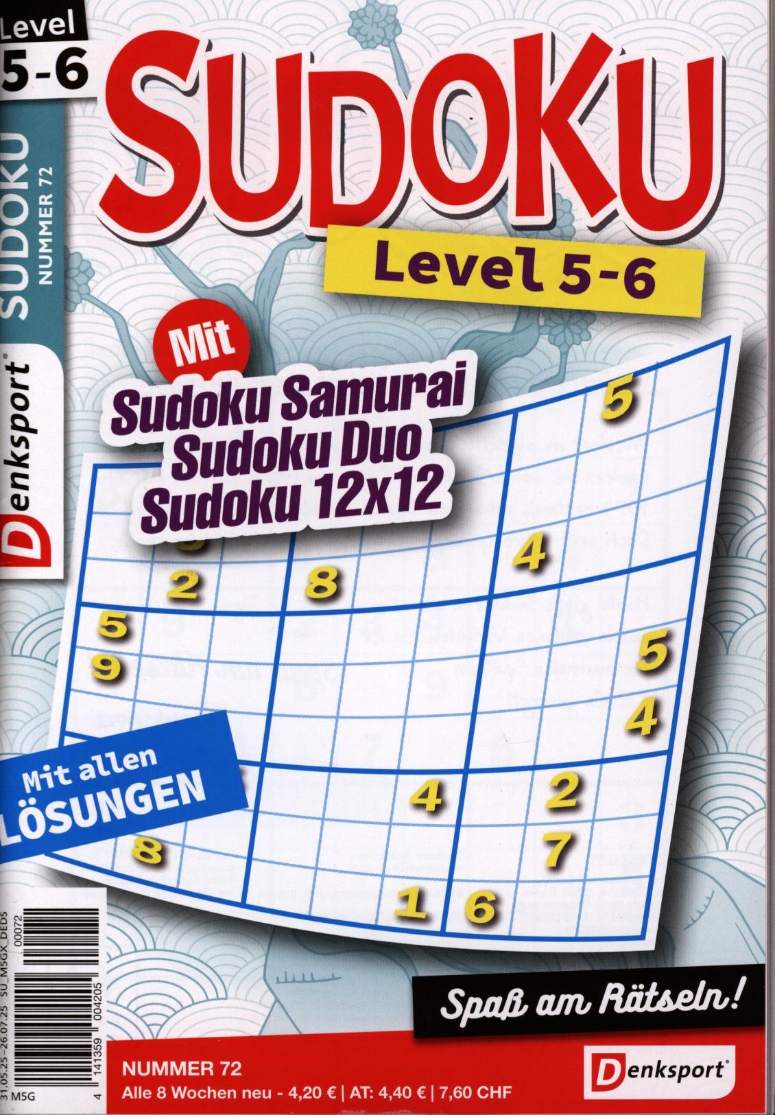 Denksport Sudoku Level 5-6 72/2025