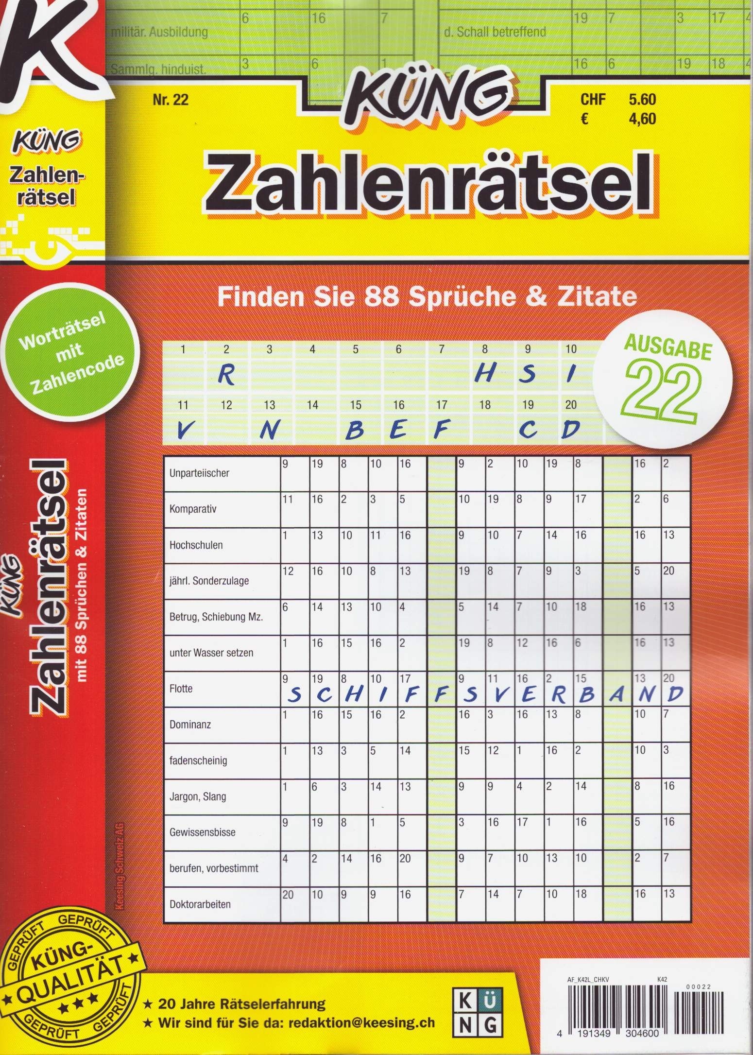 Küng Zahlenrätsel 22/2026