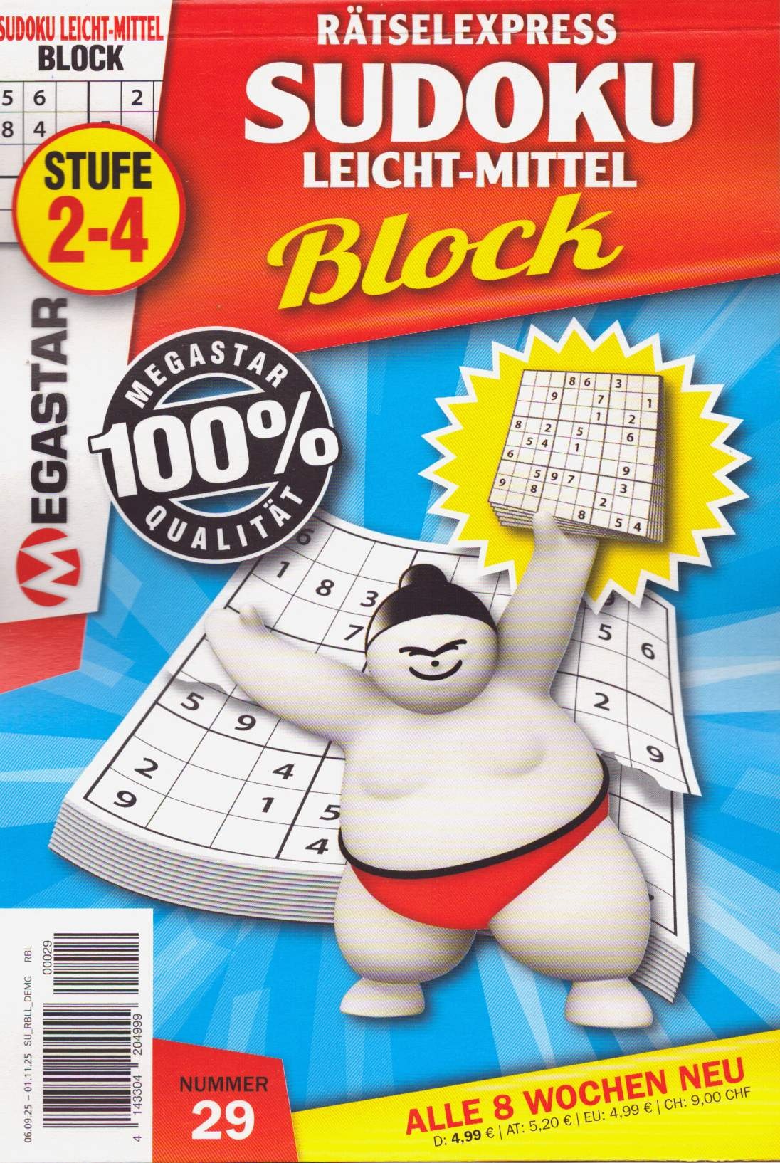 Sudoku Block leicht-mitt. 29/2025