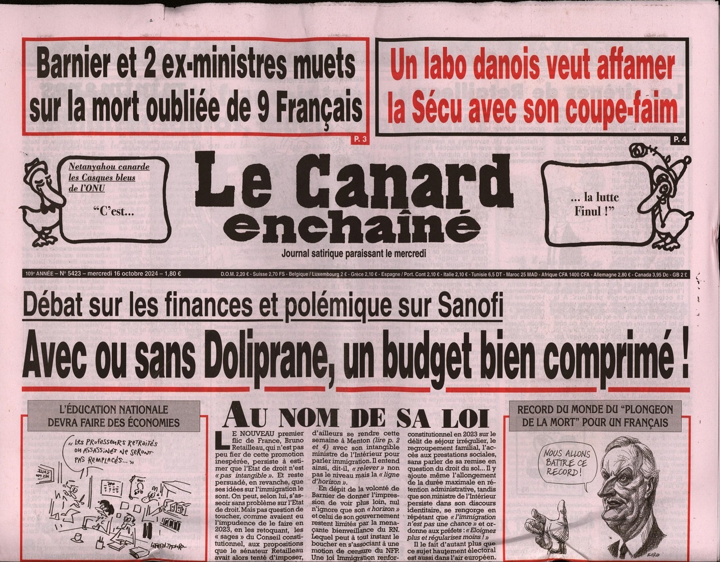 Le Canard enchaîné 5423/2024