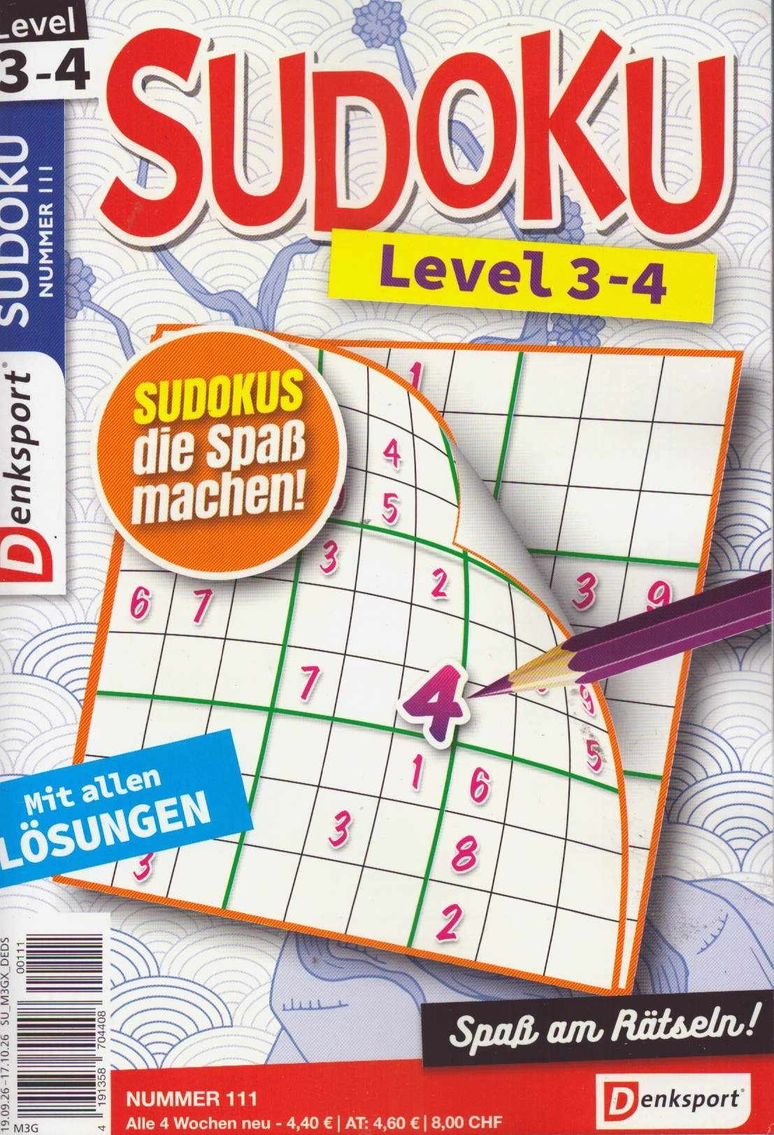 Denksport Sudoku Level 3-4 111/2026