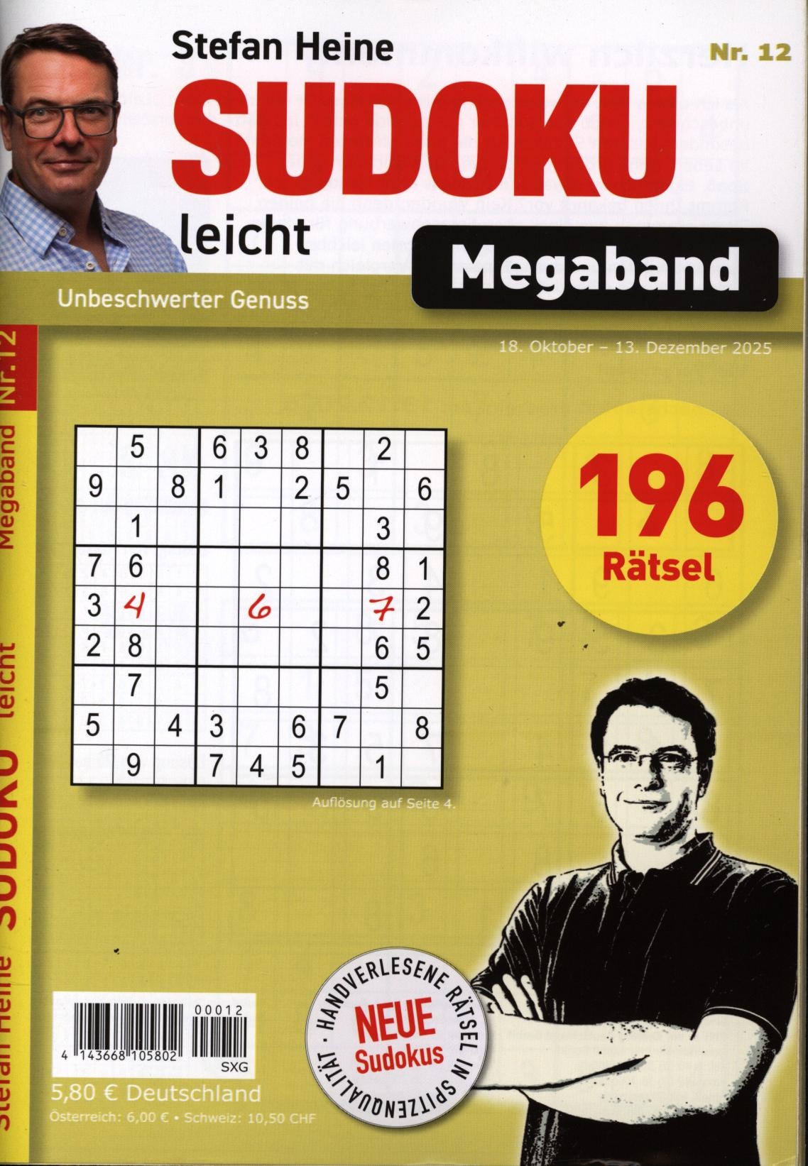 Sudoku leicht Megaband 12/2025