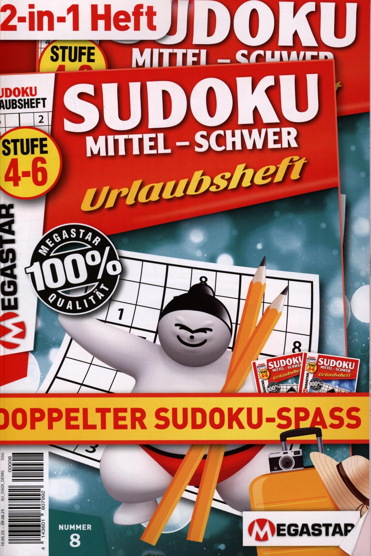 Sudoku mittel bis schwer Urlau 8/2025