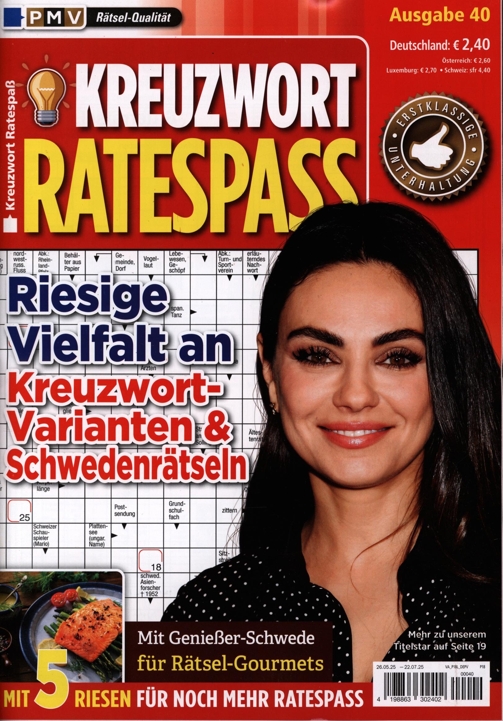 Kreuzwort Ratespaß 40/2025