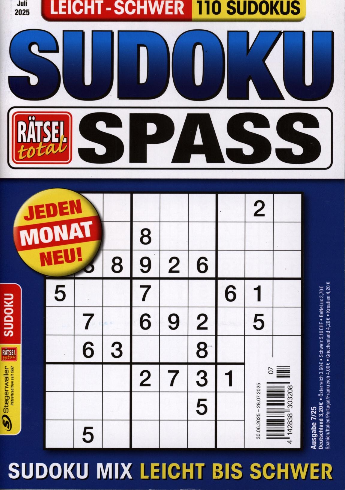 Rätsel total Sudoku Spass 7/2025