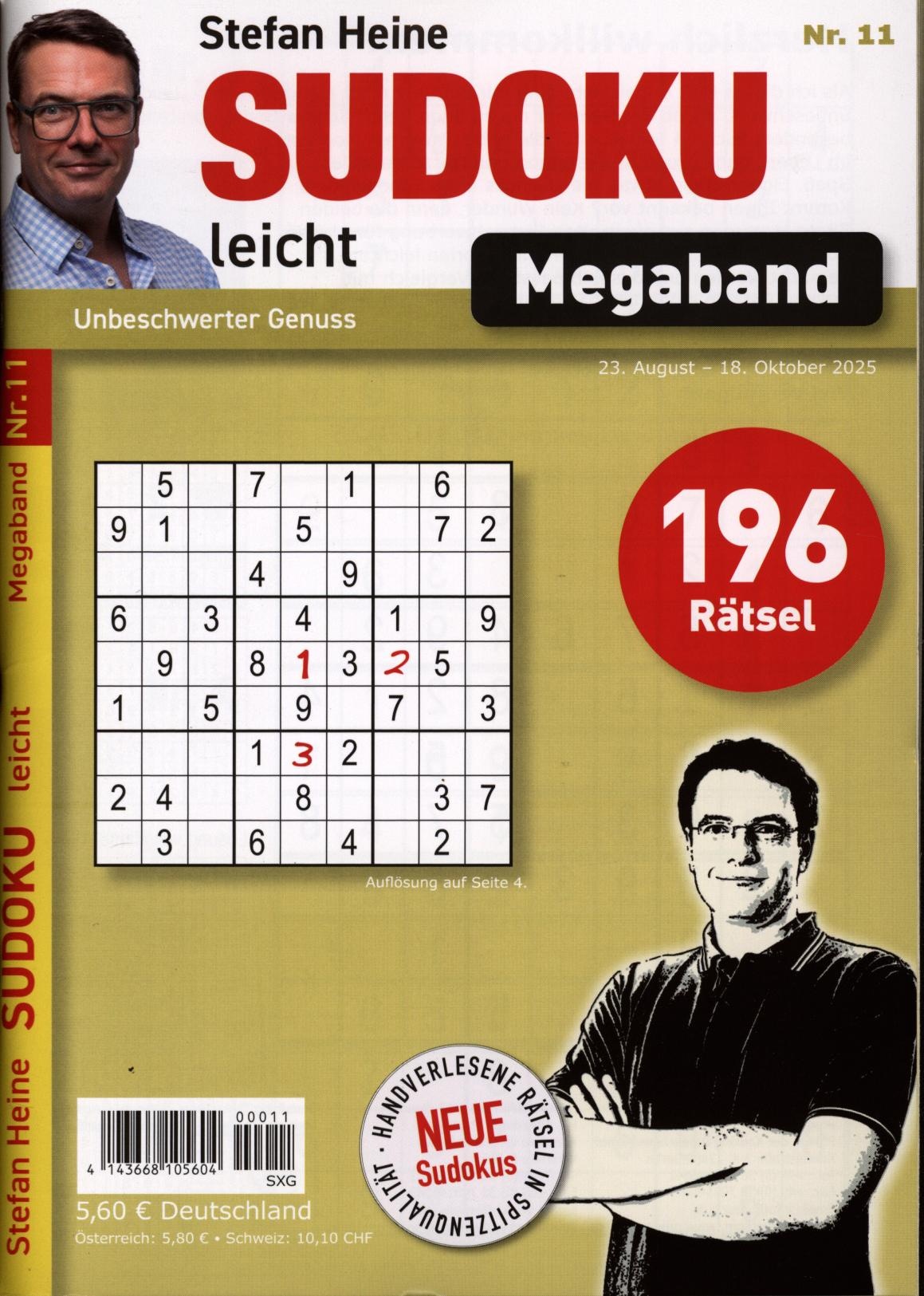 Sudoku leicht Megaband 11/2025