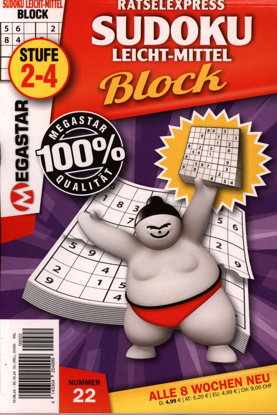 Sudoku Block leicht-mitt. 22/2024