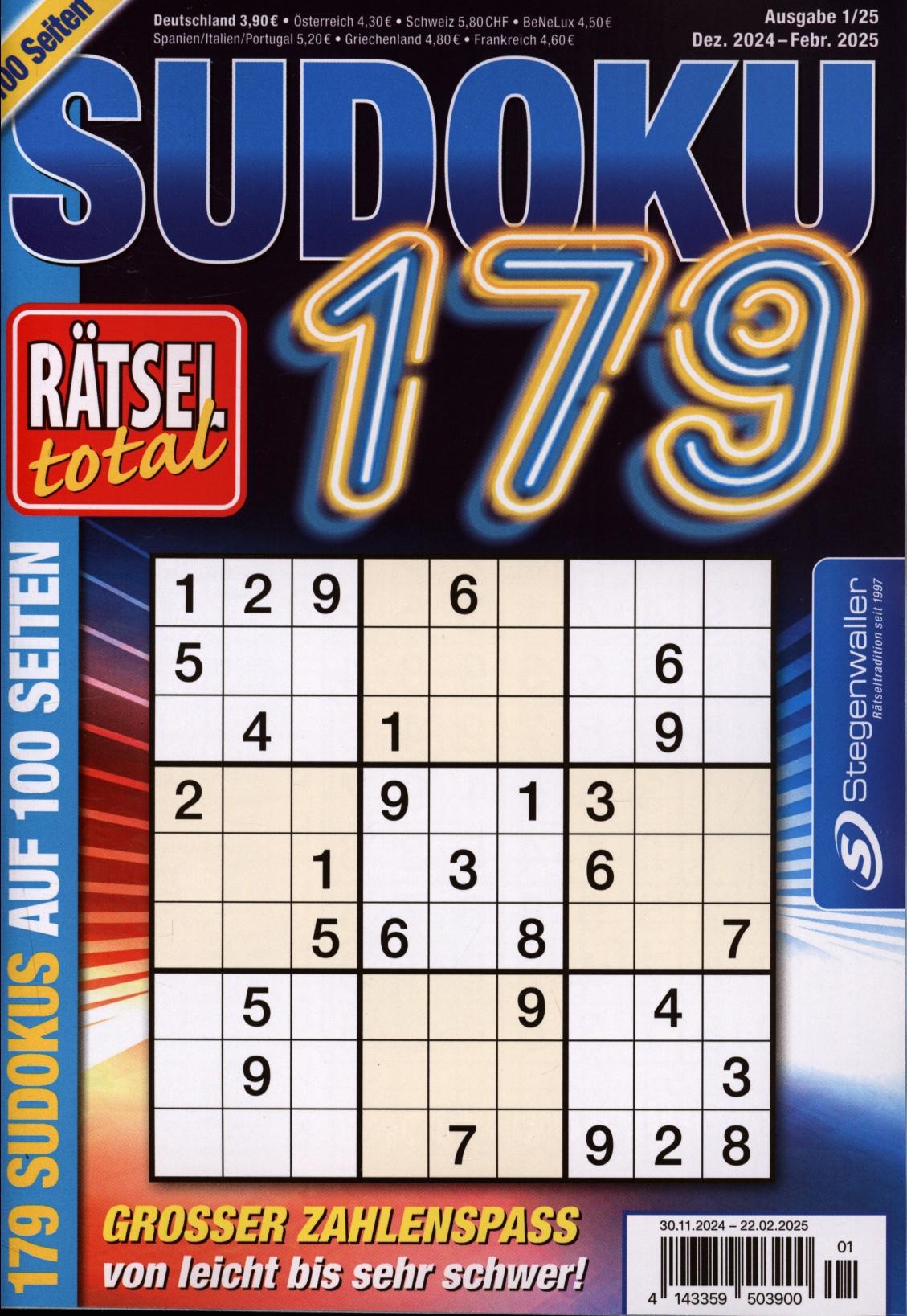 Rätsel total - Sudoku 179 1/2025