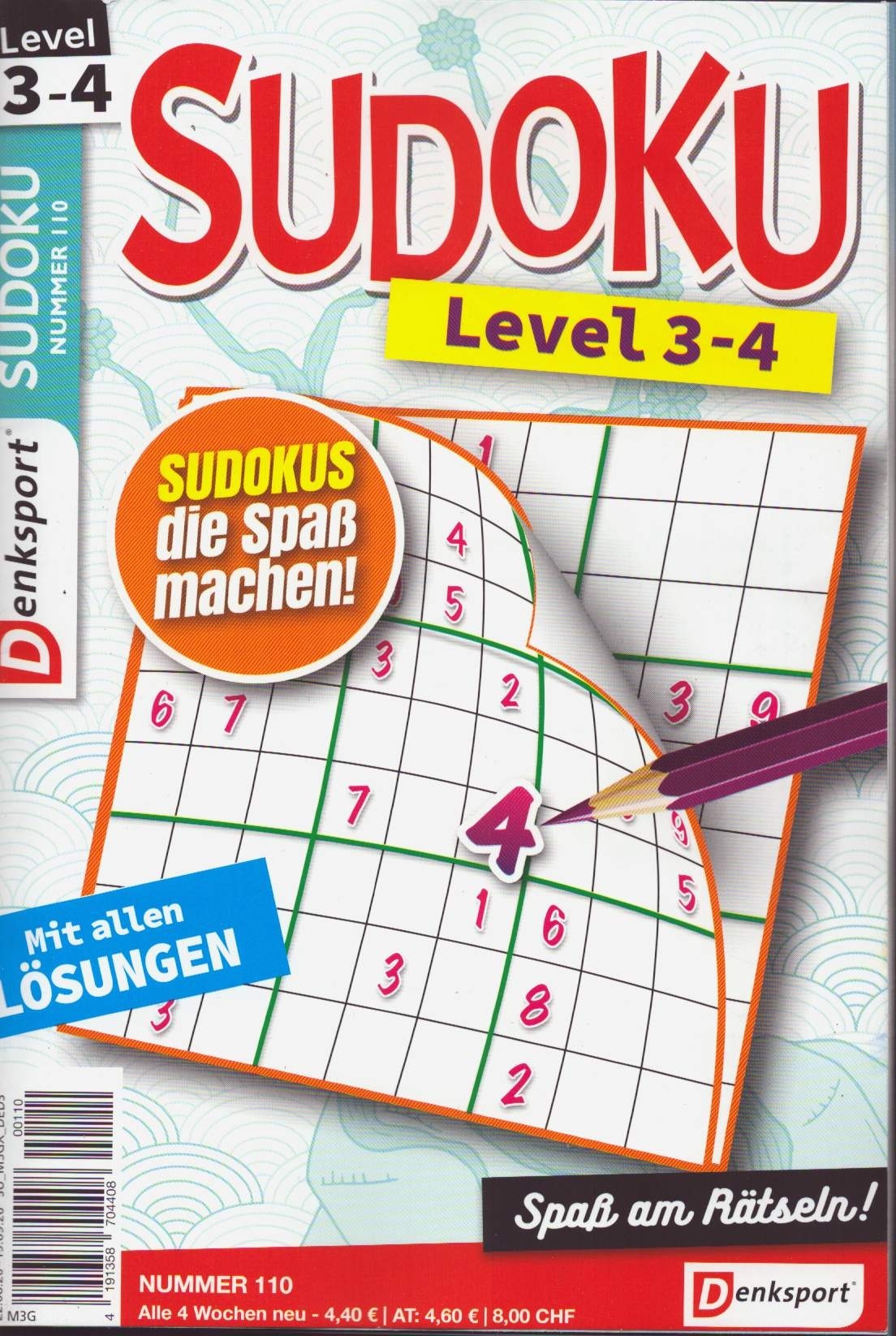 Denksport Sudoku Level 3-4 110/2026