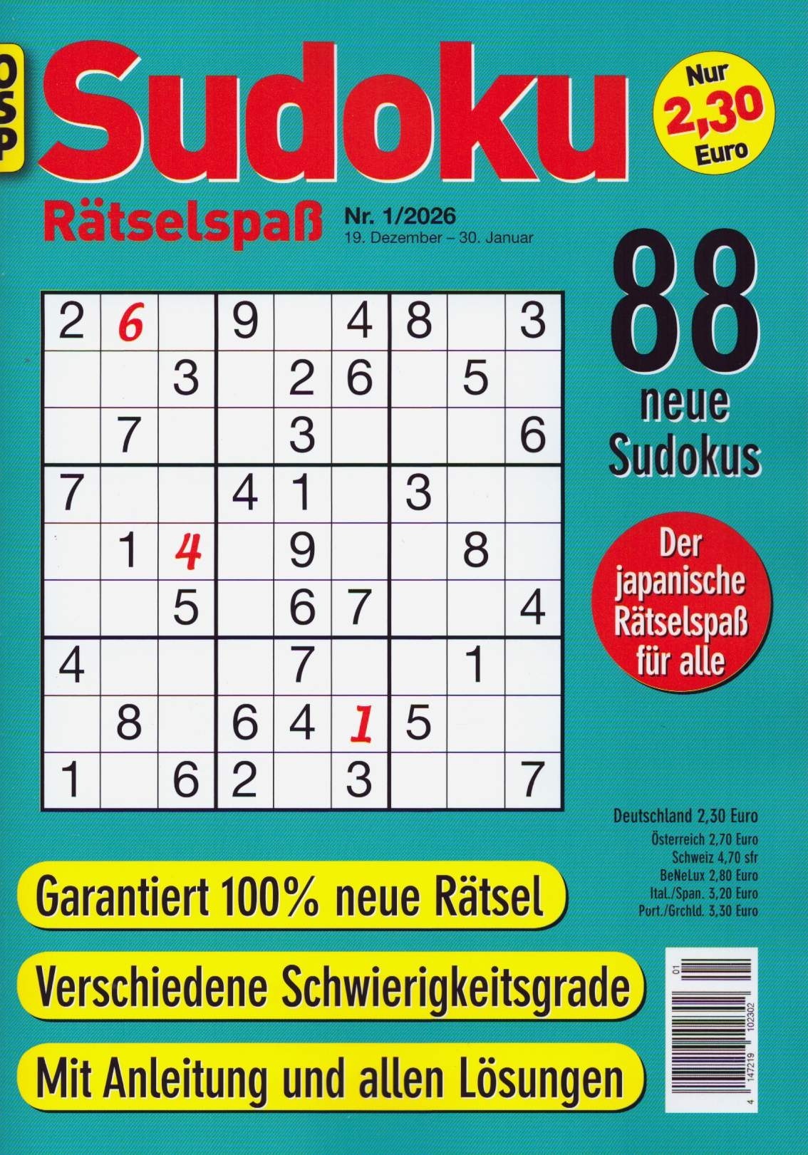 SUDOKU RÄTSELSPASS 1/2026