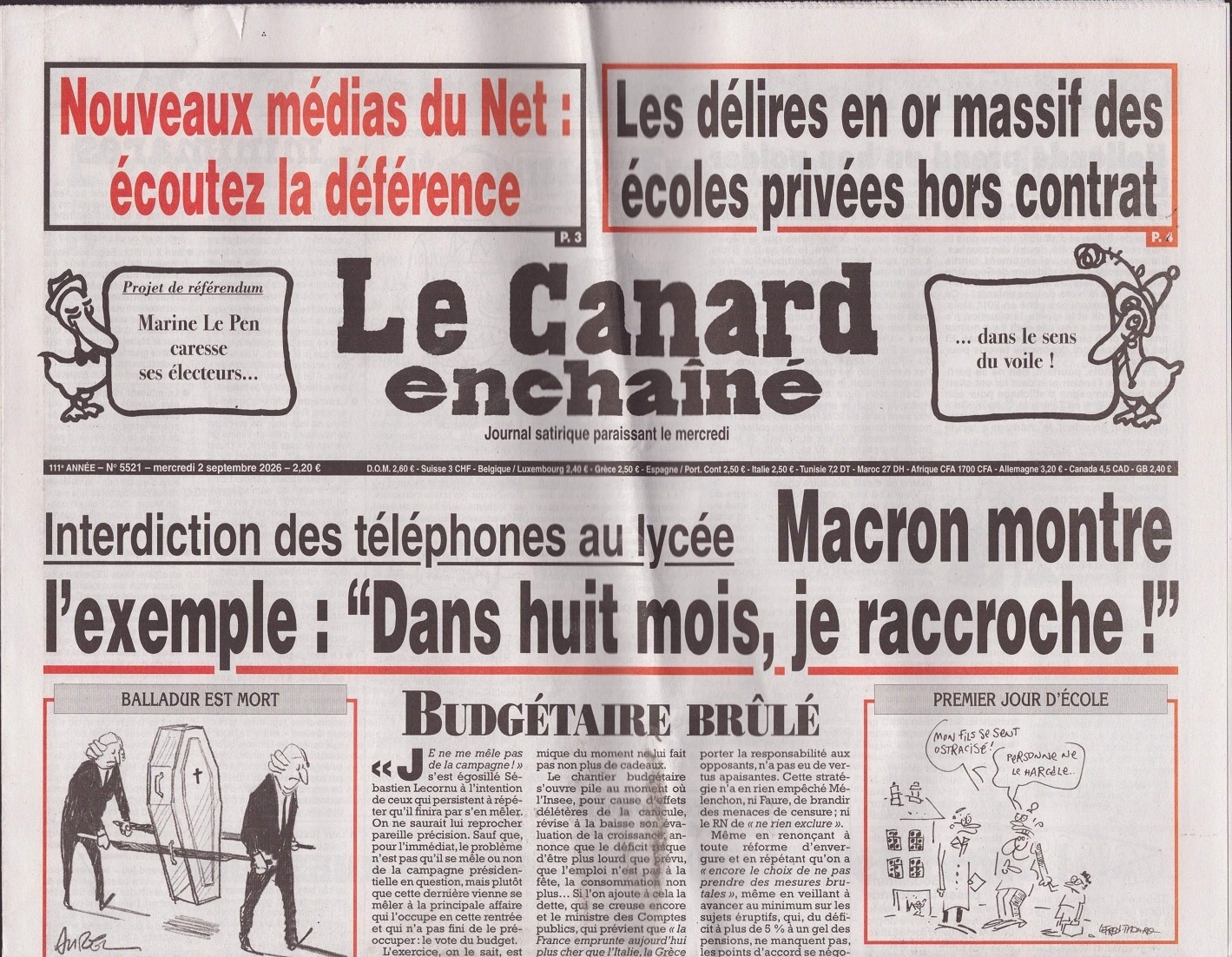 Le Canard enchaîné 5521/2026