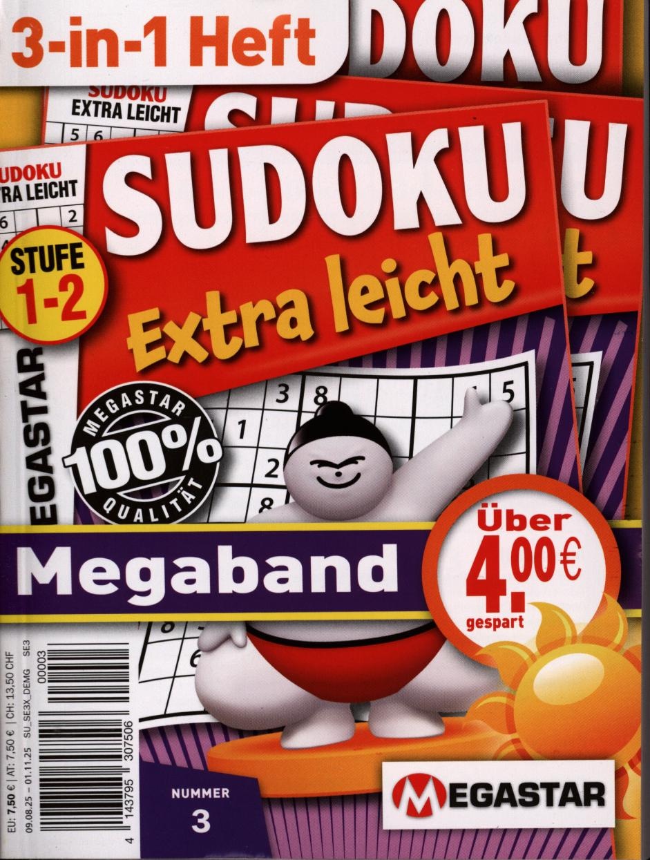 Sudoku Extra Leicht Megaband 3in1 3/2025