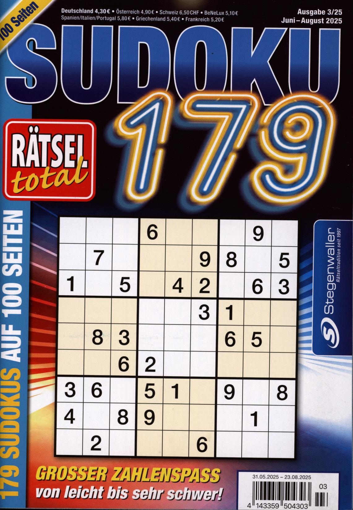 Rätsel total - Sudoku 179 3/2025
