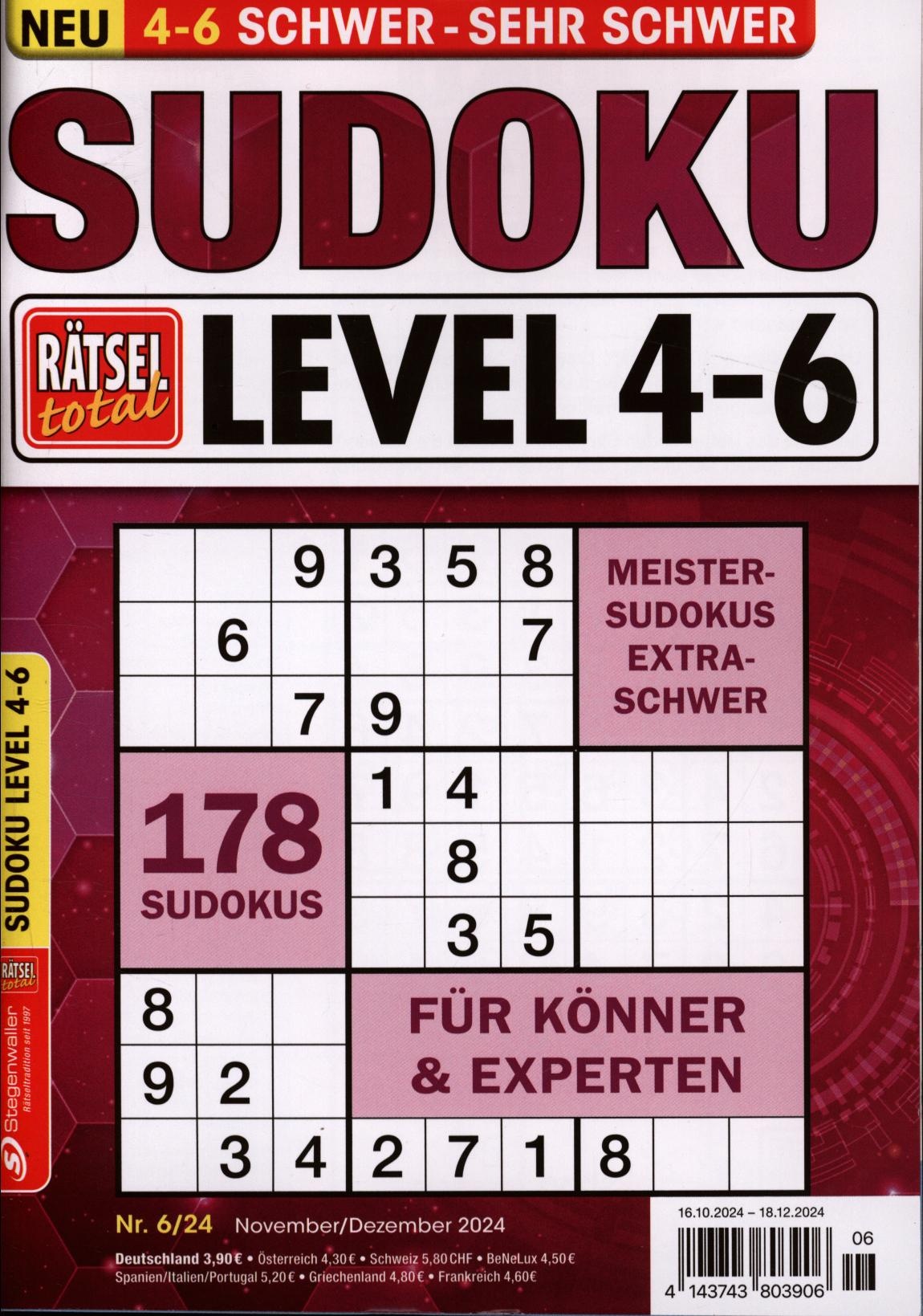 Rätsel total - Sudoku Level 4-6 6/2024