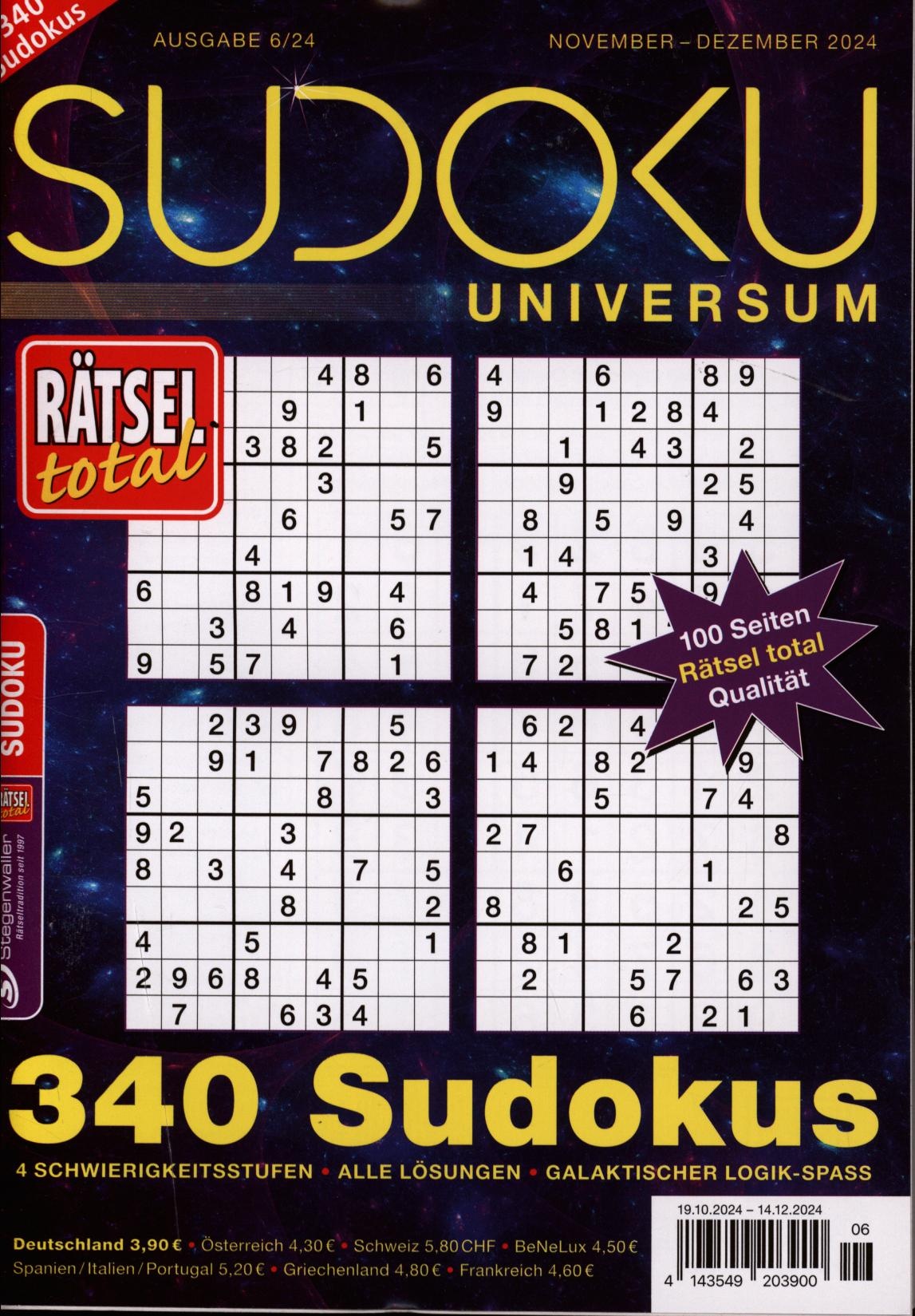 Rätsel total – Sudoku Universum 6/2024