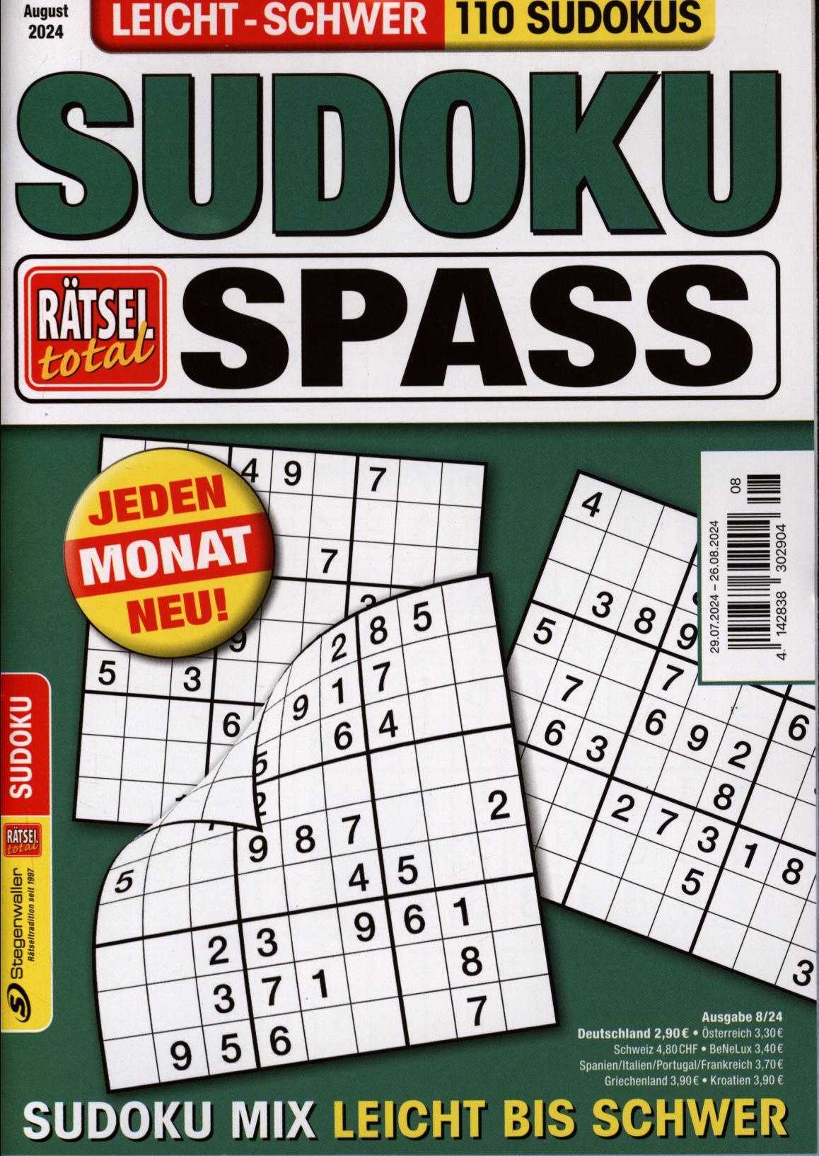 Rätsel total Sudoku Spass 8/2024