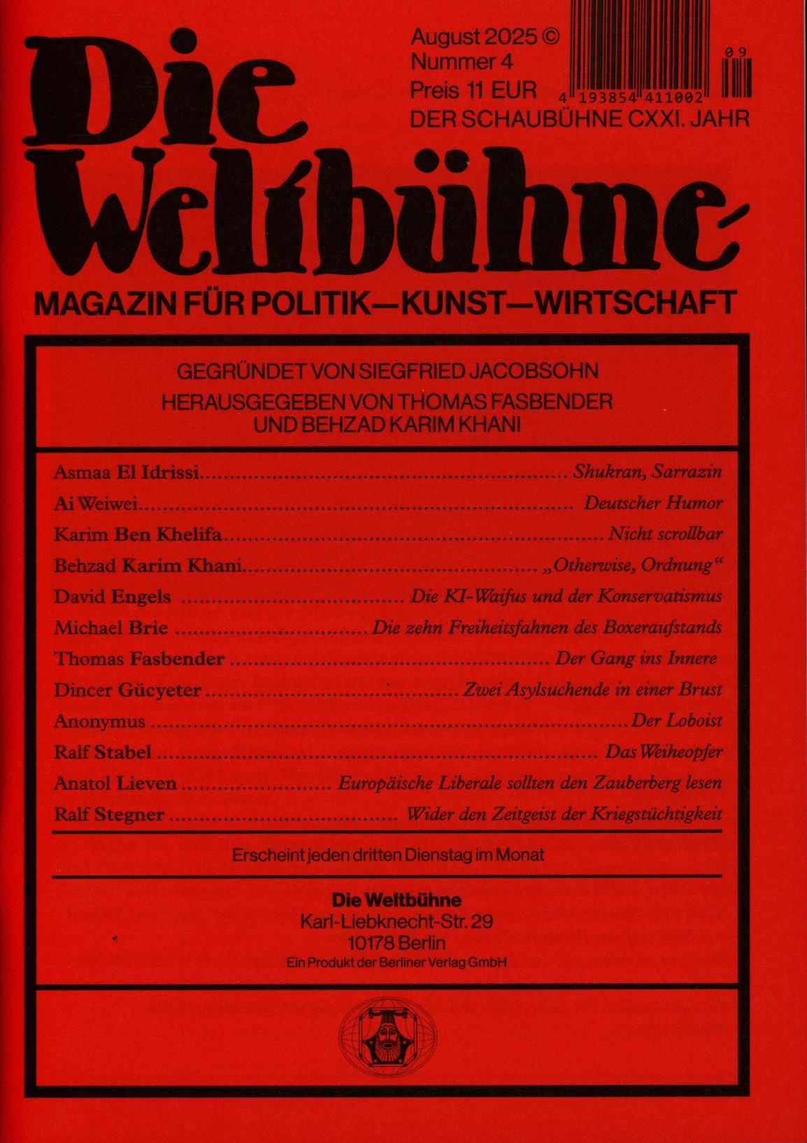 DIE WELTBÜHNE 9/2025