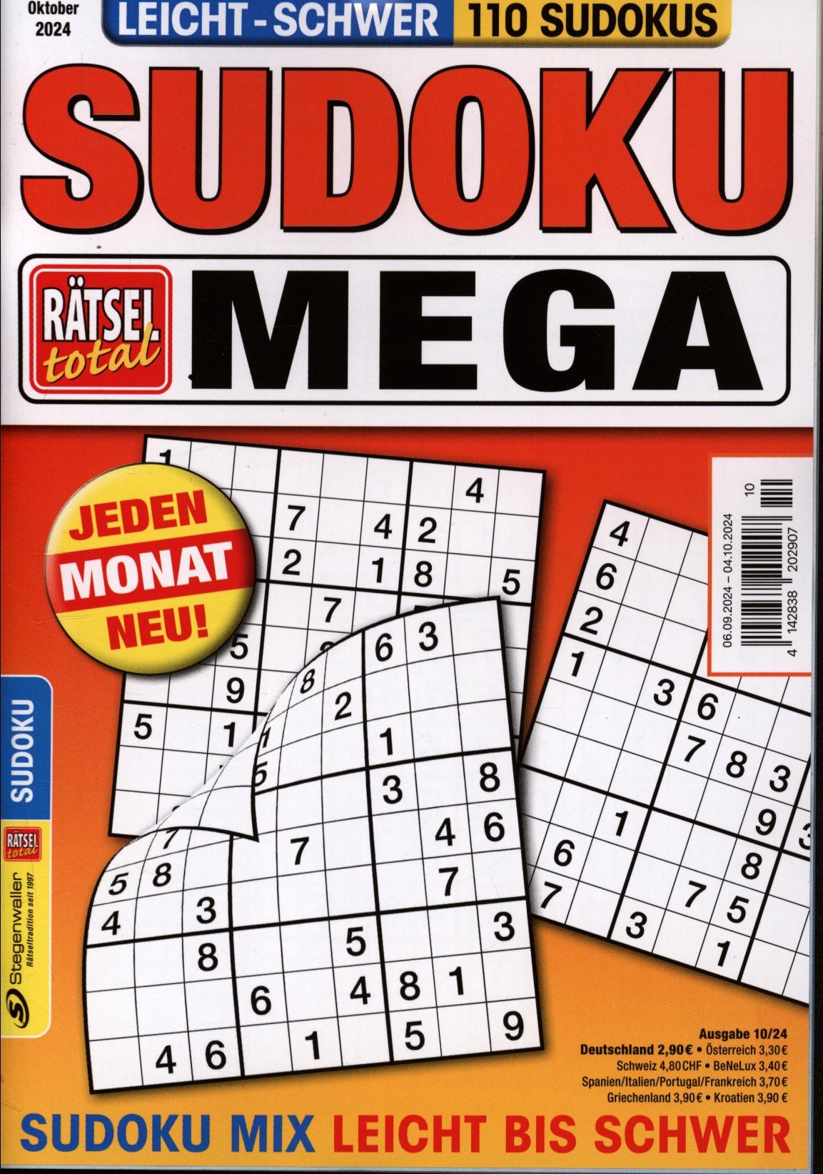 Rätsel total Mega Sudoku 10/2024