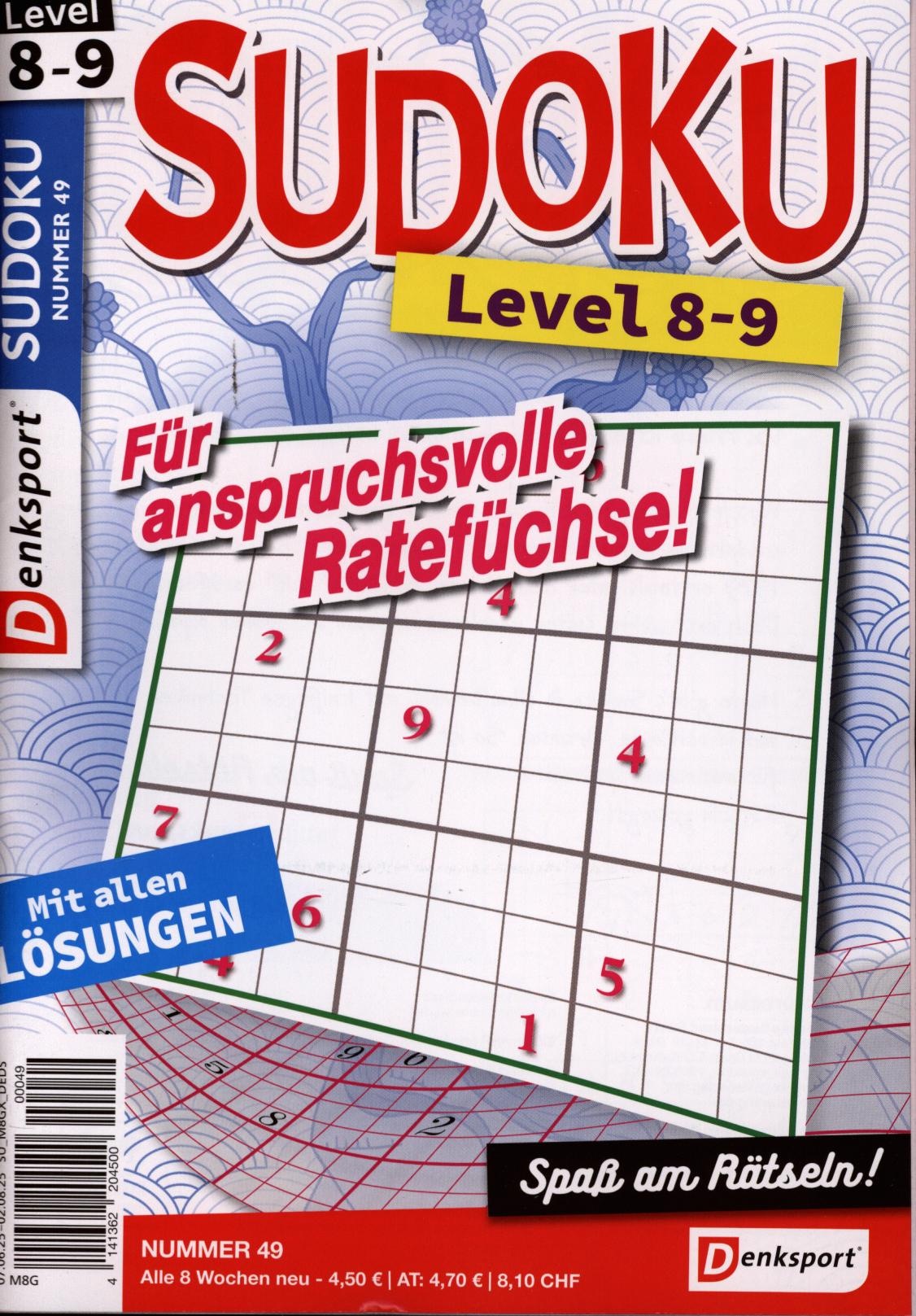 Denksport Sudoku Level 8-9 49/2025