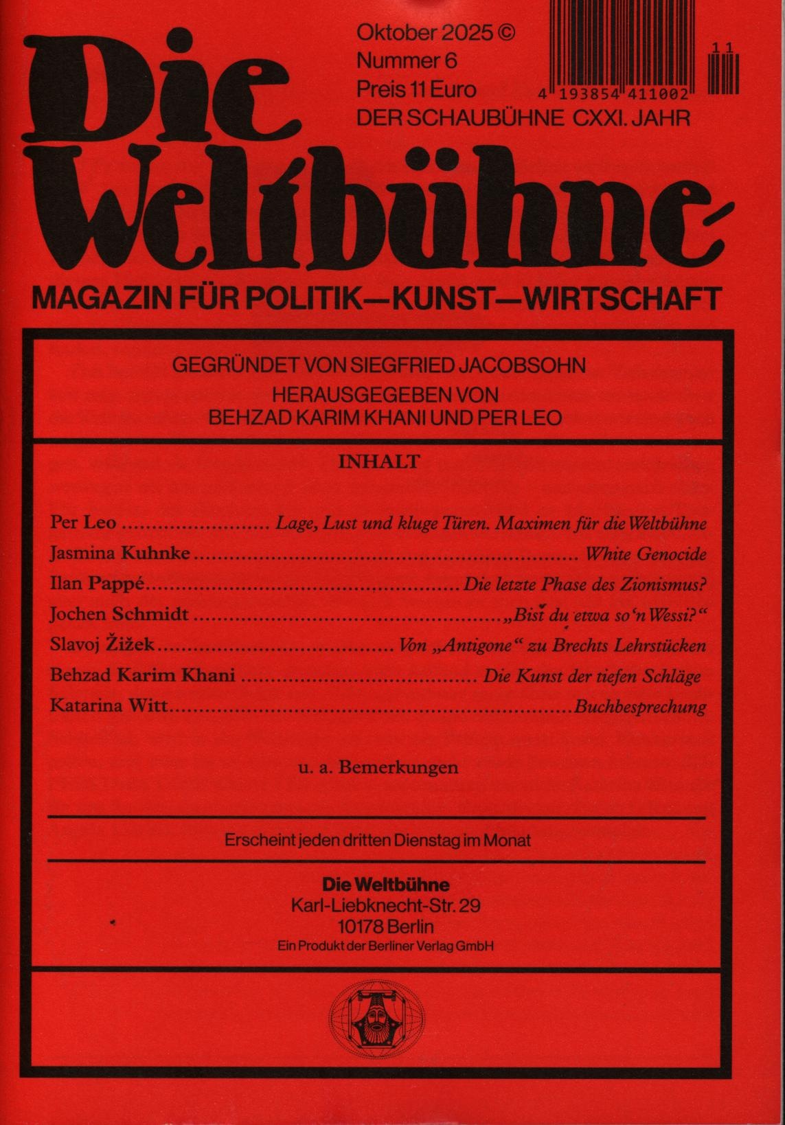 DIE WELTBÜHNE 11/2025 DIE WELTBÜHNE 11/2025