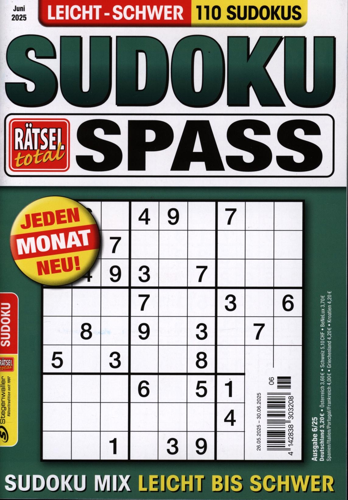 Rätsel total Sudoku Spass 6/2025