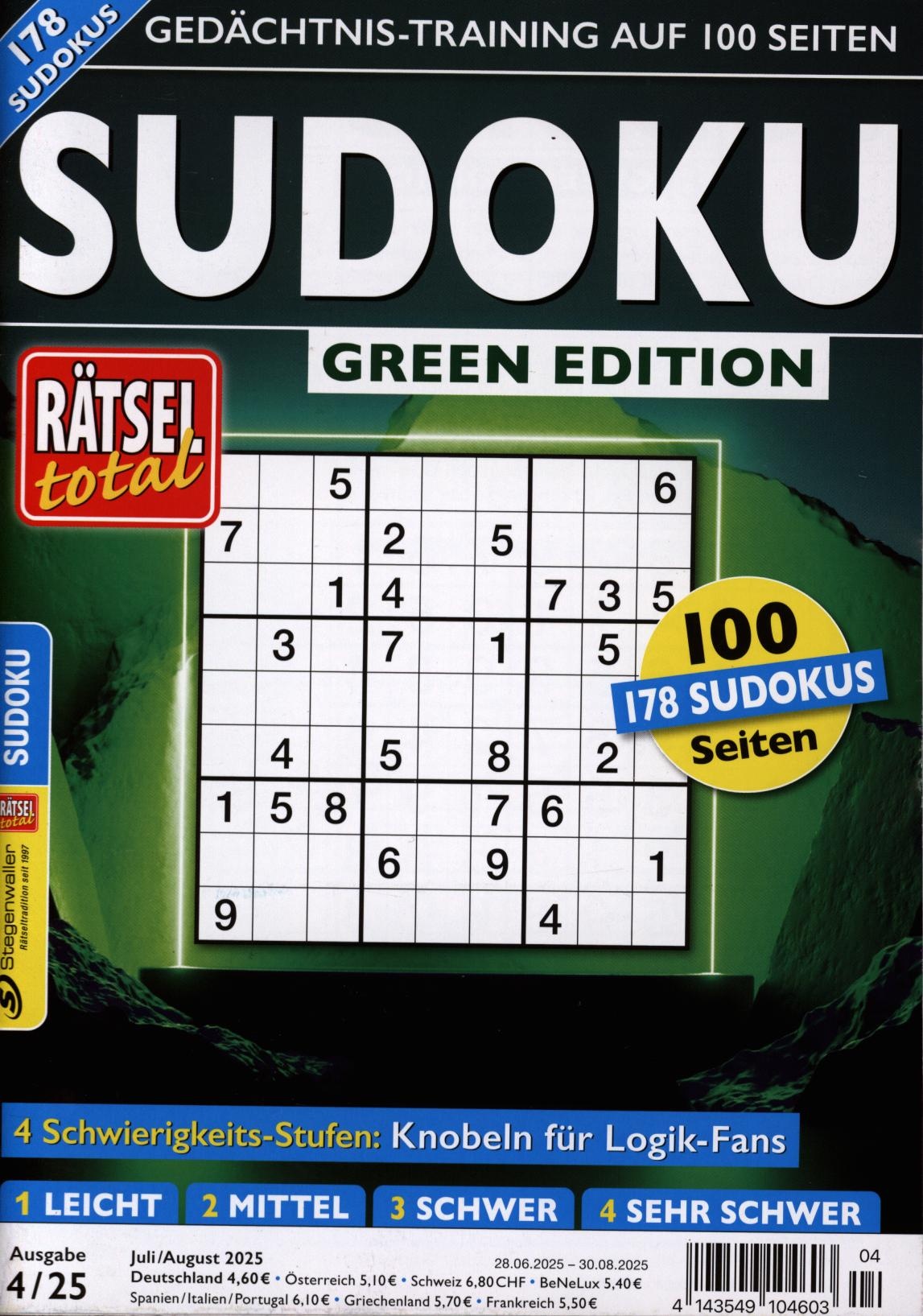 Rätsel total – Sudoku Green Edition 4/2025